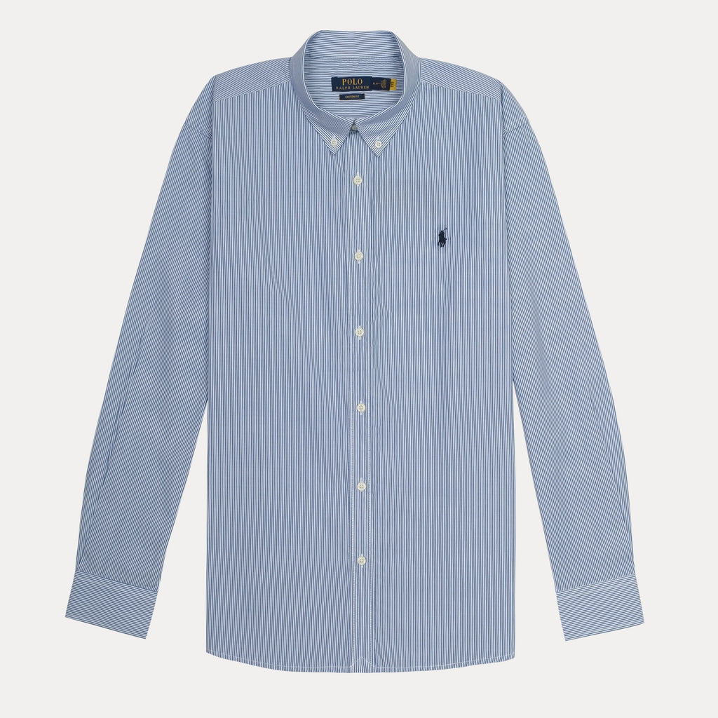 POLO RALPH LAUREN Ethereal Aqua Tailored Fit Long Sleeve Striped Button-Down Shirt