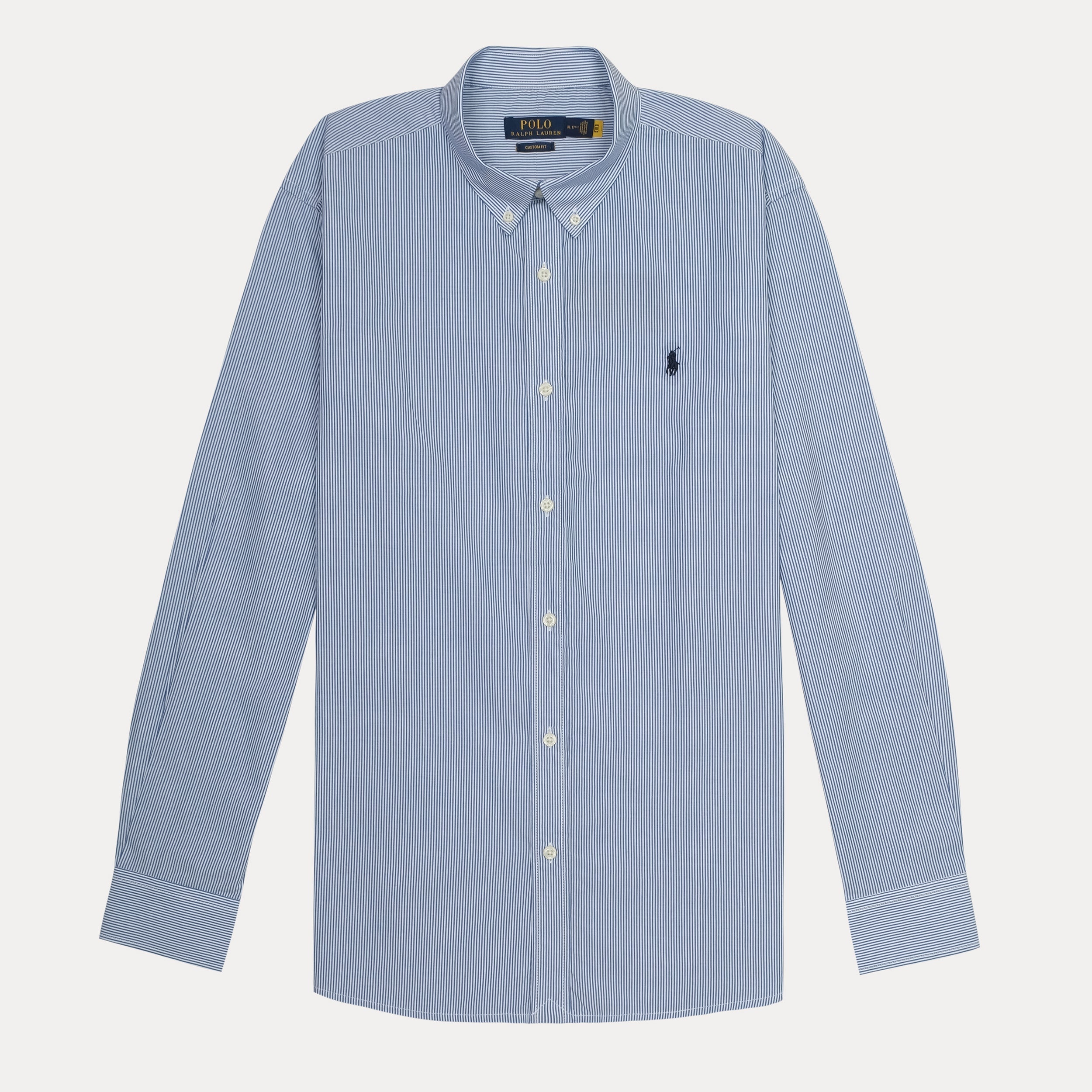 POLO RALPH LAUREN Ethereal Aqua Tailored Fit Long Sleeve Striped Button-Down Shirt