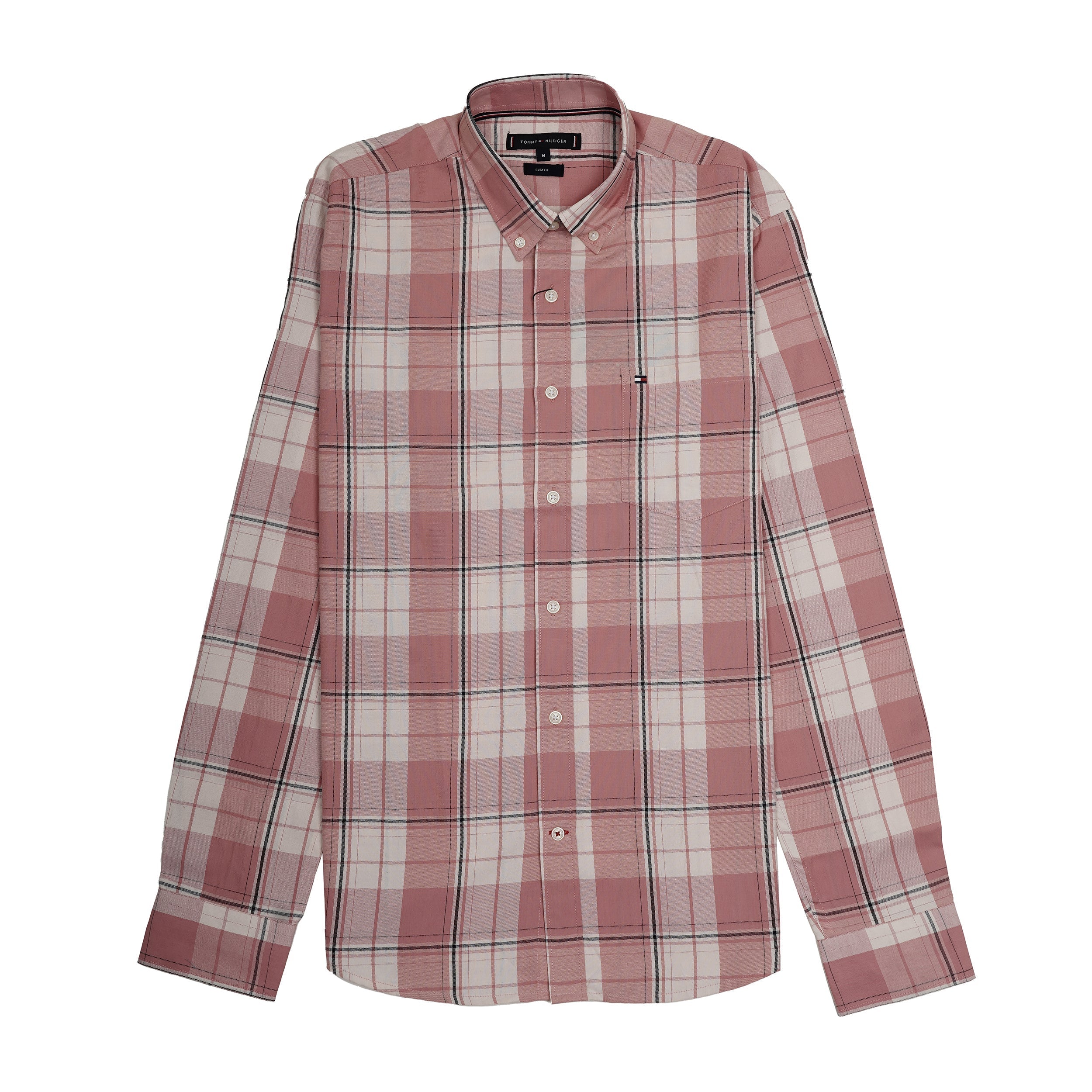 TOMMY HILFIGER Whimsical Mauve Tailored Fit Long Sleeve Check Shirt