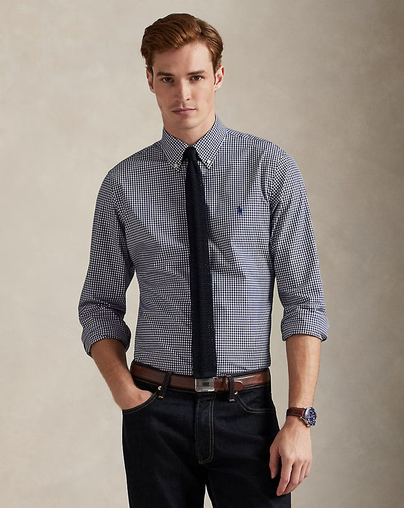 POLO RALPH LAUREN Oceanic Teal Classic Fit Long Sleeve Gingham Shirt