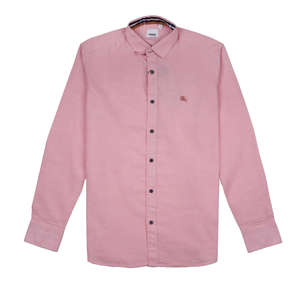 BURBERRY Seraphic Coral Tailored Fit Long Sleeve Button-Up Shirt