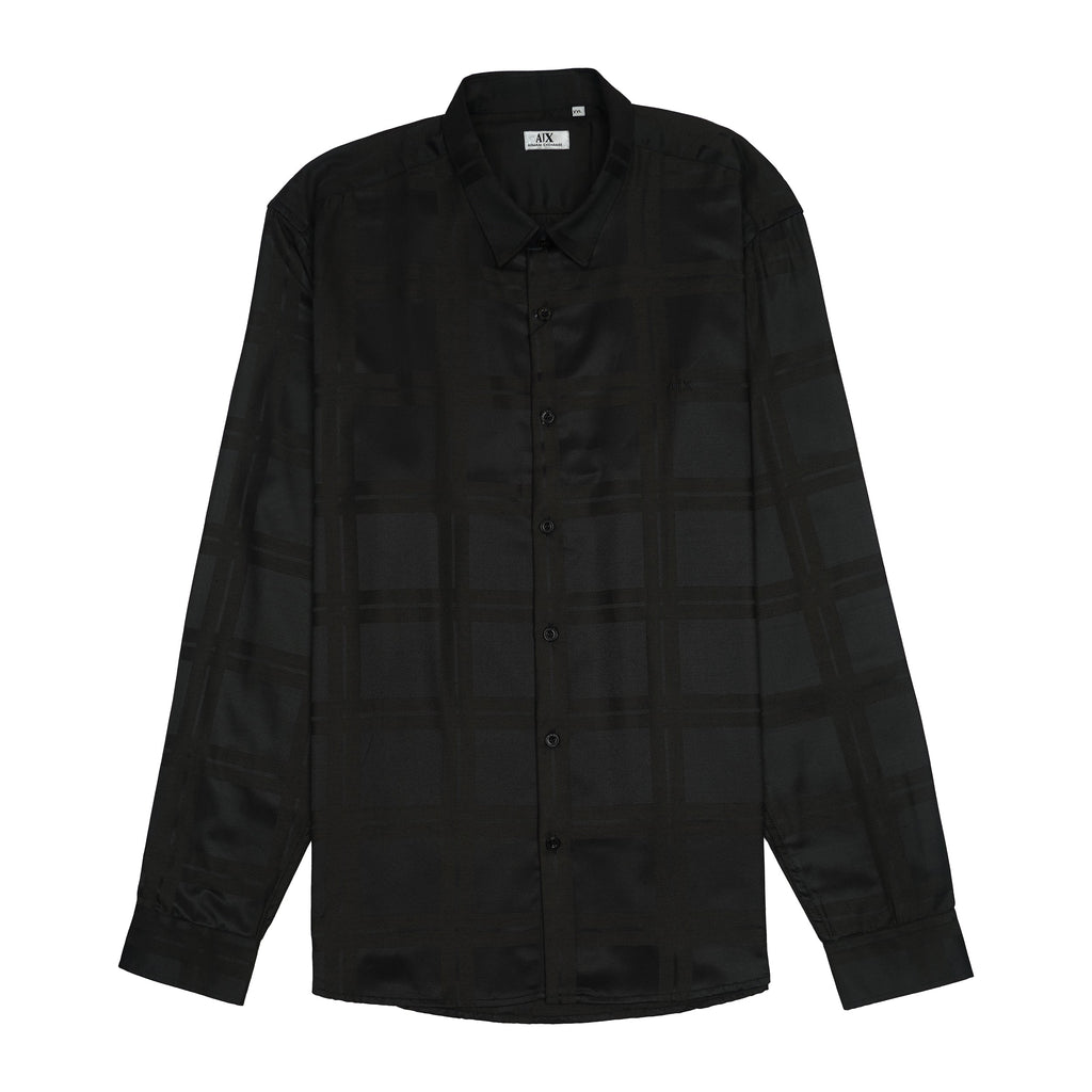 A|X Prismatic Onyx Whisper Slim Fit Long Sleeve Satin Shirt