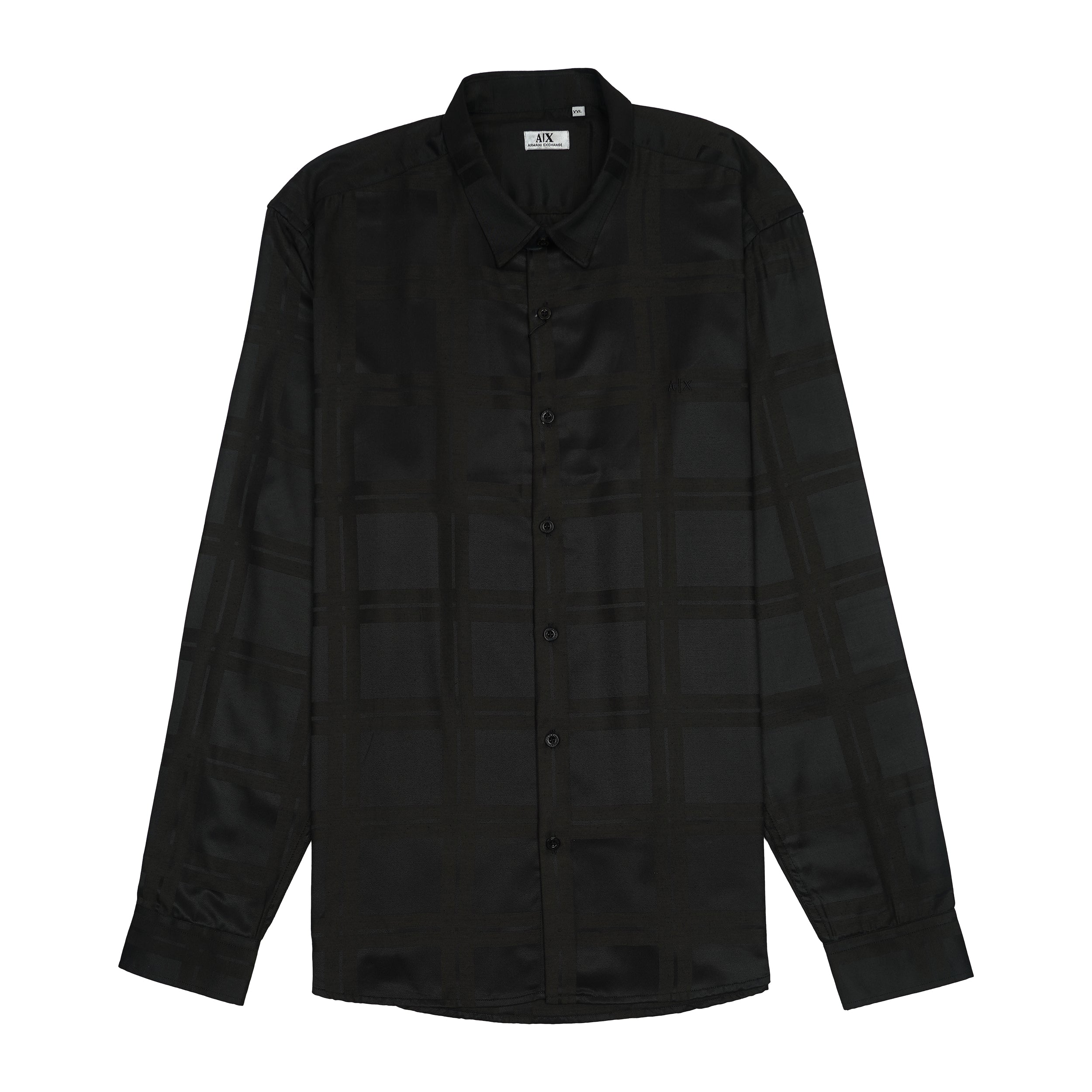 A|X Prismatic Onyx Whisper Slim Fit Long Sleeve Satin Shirt