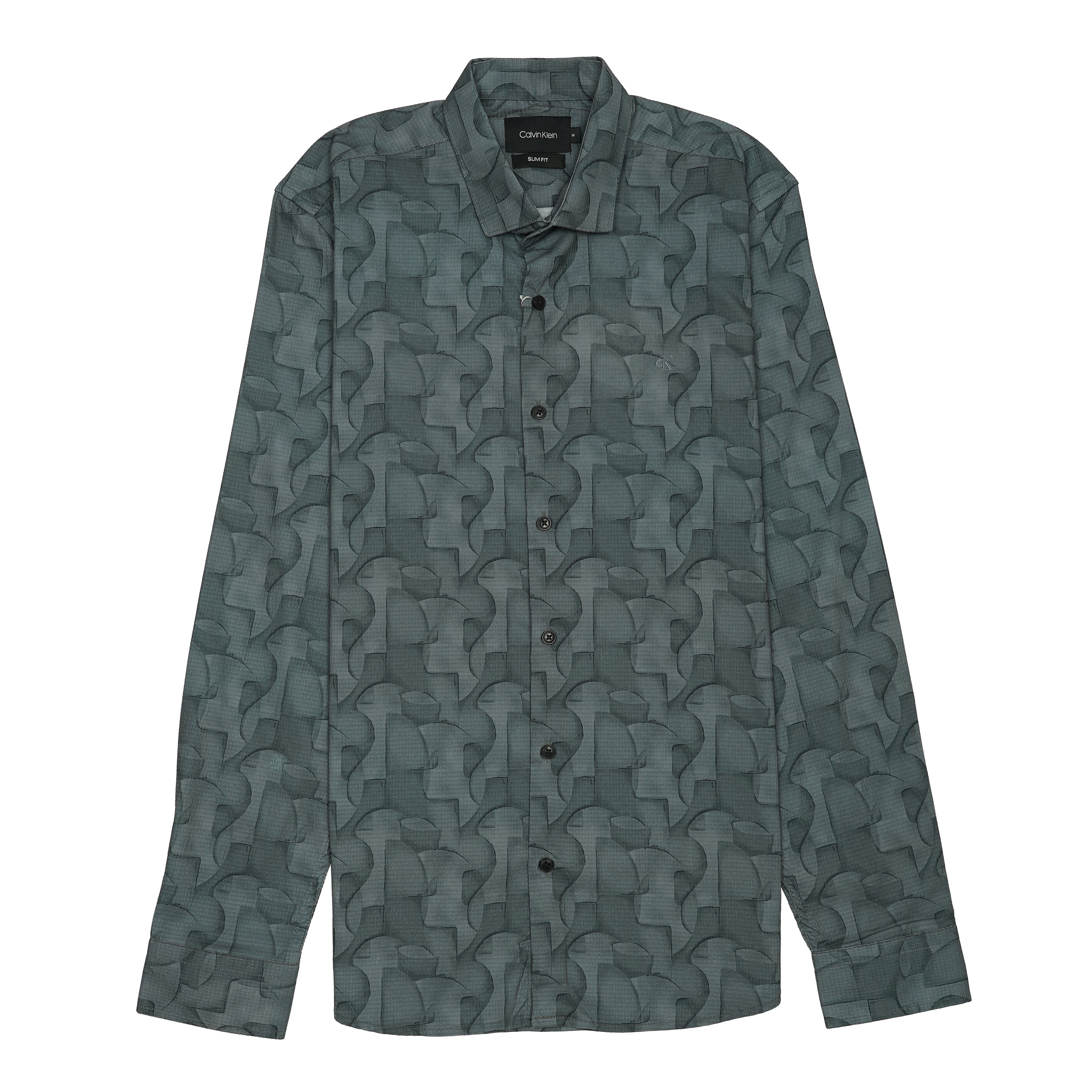 CALVIN KLEIN Lucent Teal Tailored Fit Long Sleeve Shirt