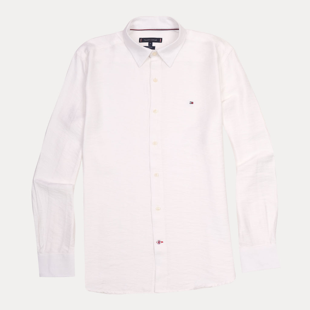 TOMMY HILFIGER Luminous Pearl Regular Fit Long Sleeve Dress Shirt