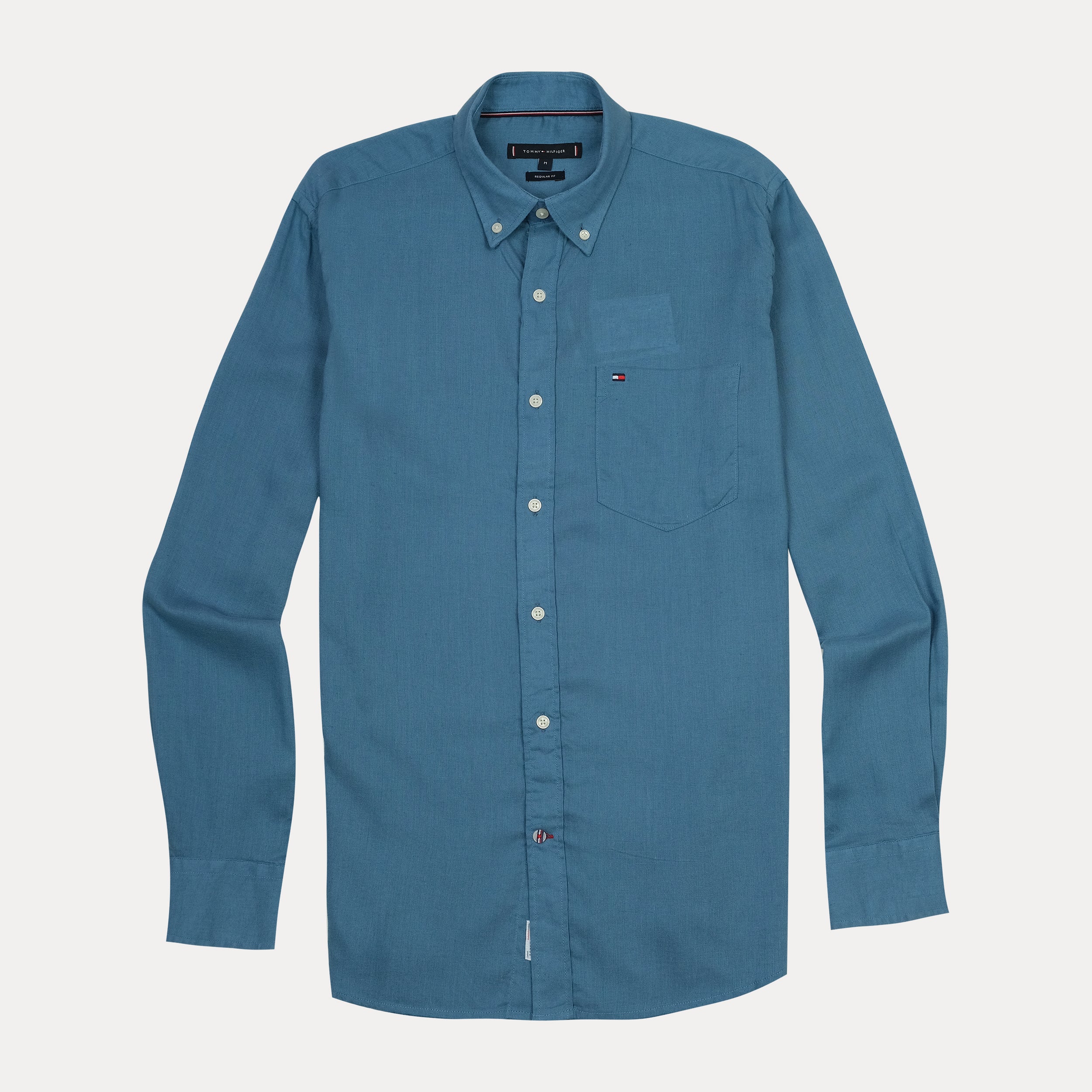 TOMMY HILFIGER Oceanic Teal Classic Fit Long Sleeve Button-Down Shirt