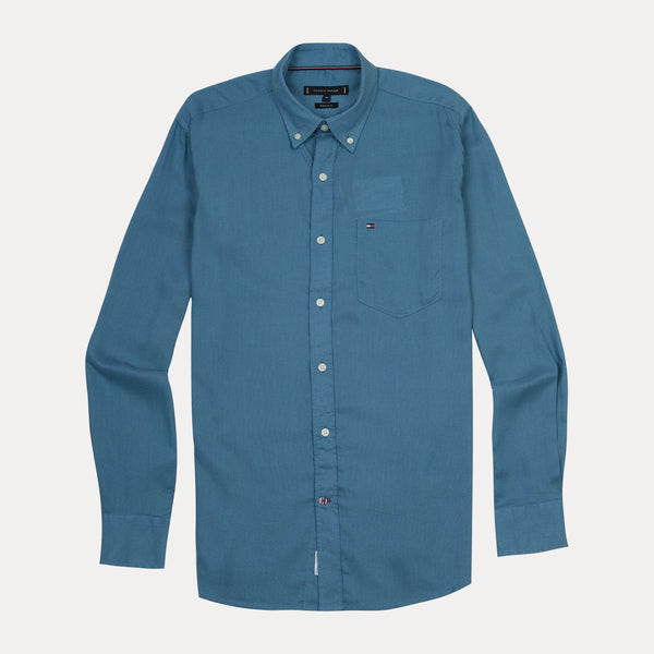 TOMMY HILFIGER Oceanic Teal Classic Fit Long Sleeve Button-Down Shirt