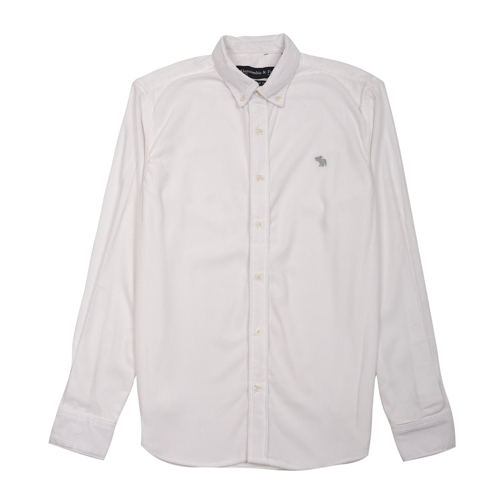 ABERCROMBIE & FITCH Pristine Ivory Tailored Fit Long Sleeve Shirt
