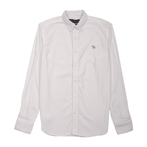 ABERCROMBIE & FITCH Pristine Ivory Tailored Fit Long Sleeve Shirt