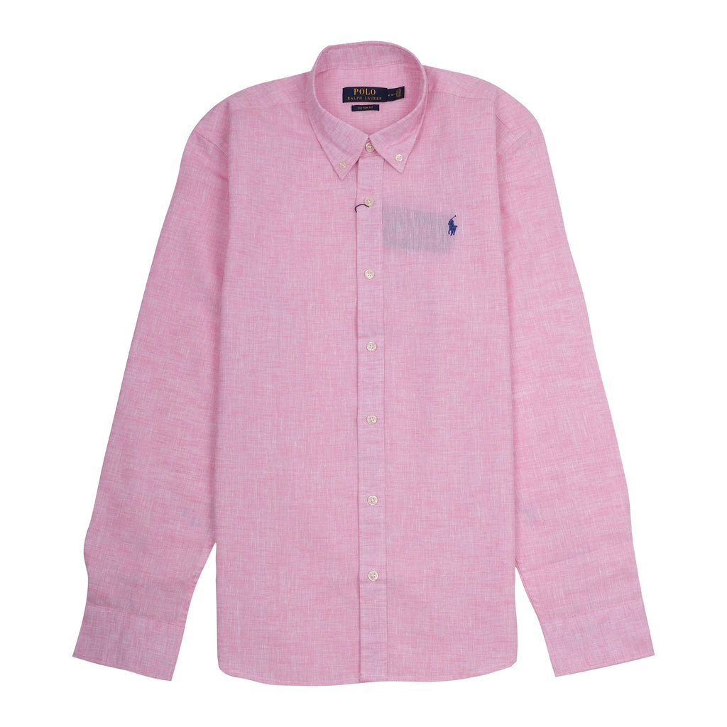 POLO RALPH LAUREN Serene Blush Tailored Fit Linen-Blend Button-Up Shirt