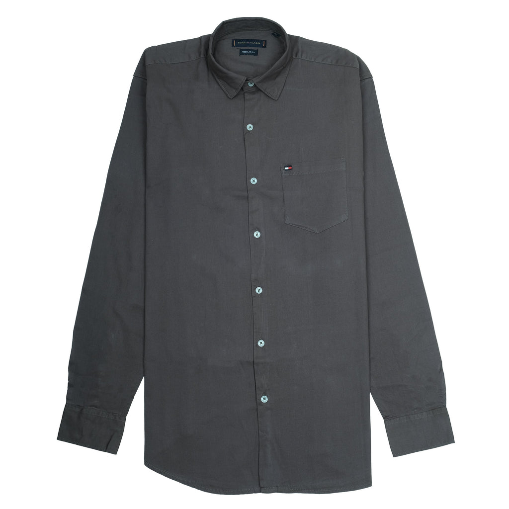 TOMMY HILFIGER Shadow Slate Classic Fit Long Sleeve Button-Up Shirt