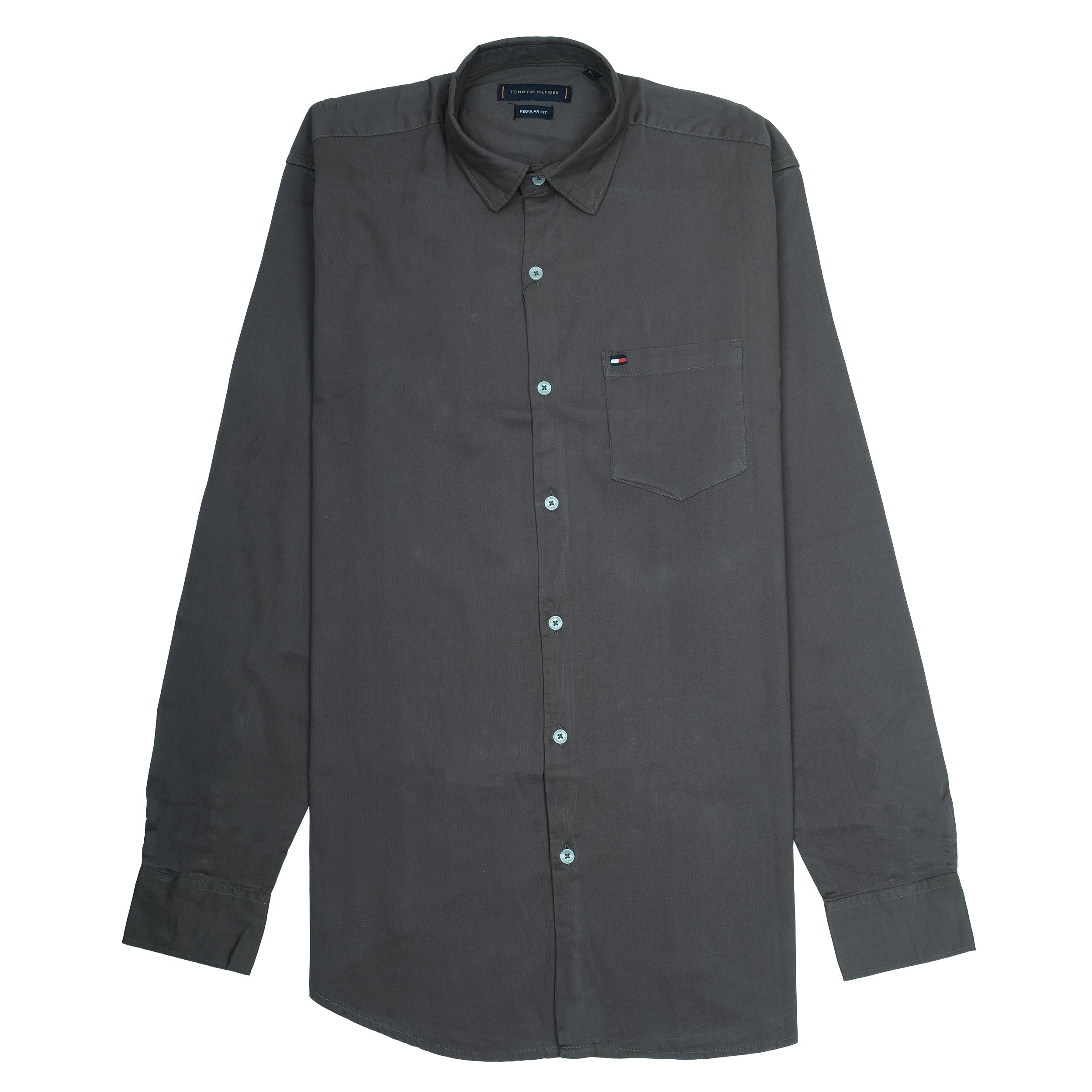 TOMMY HILFIGER Shadow Slate Classic Fit Long Sleeve Button-Up Shirt