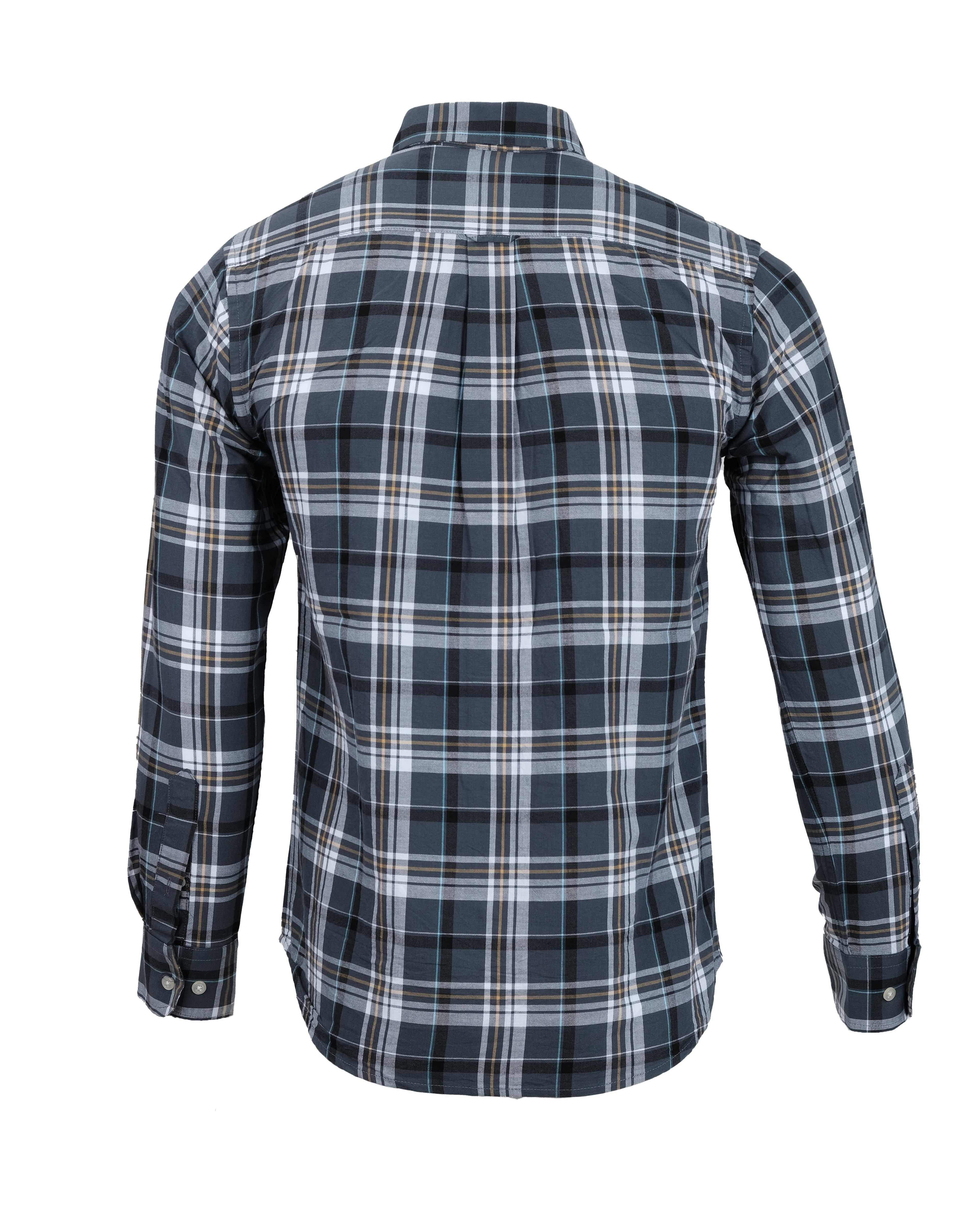 SUPERDRY Midnight Slate Slim Fit Long Sleeve Check Shirt