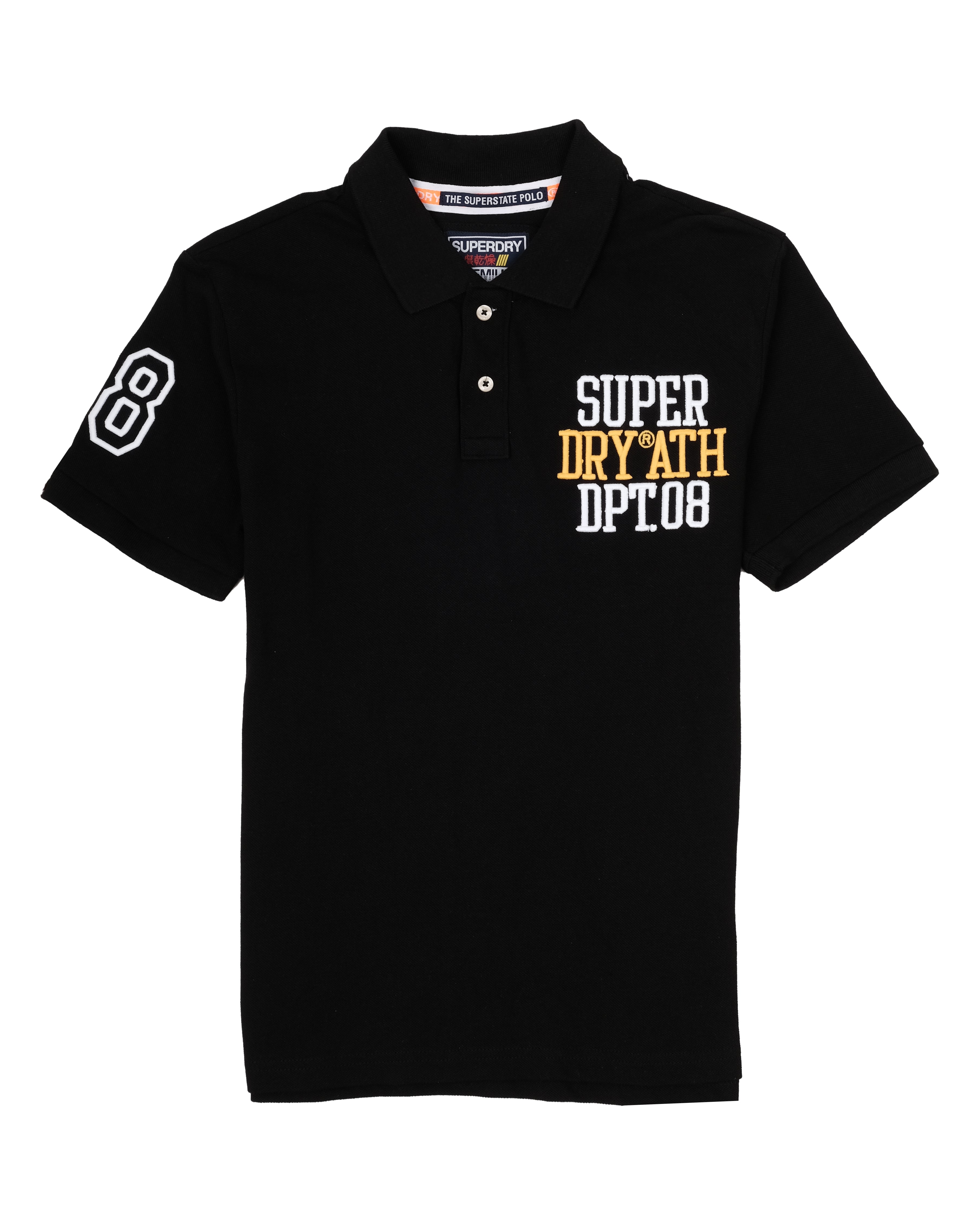 SUPERDRY Onyx Noir Slim Fit Patch Polo Shirt