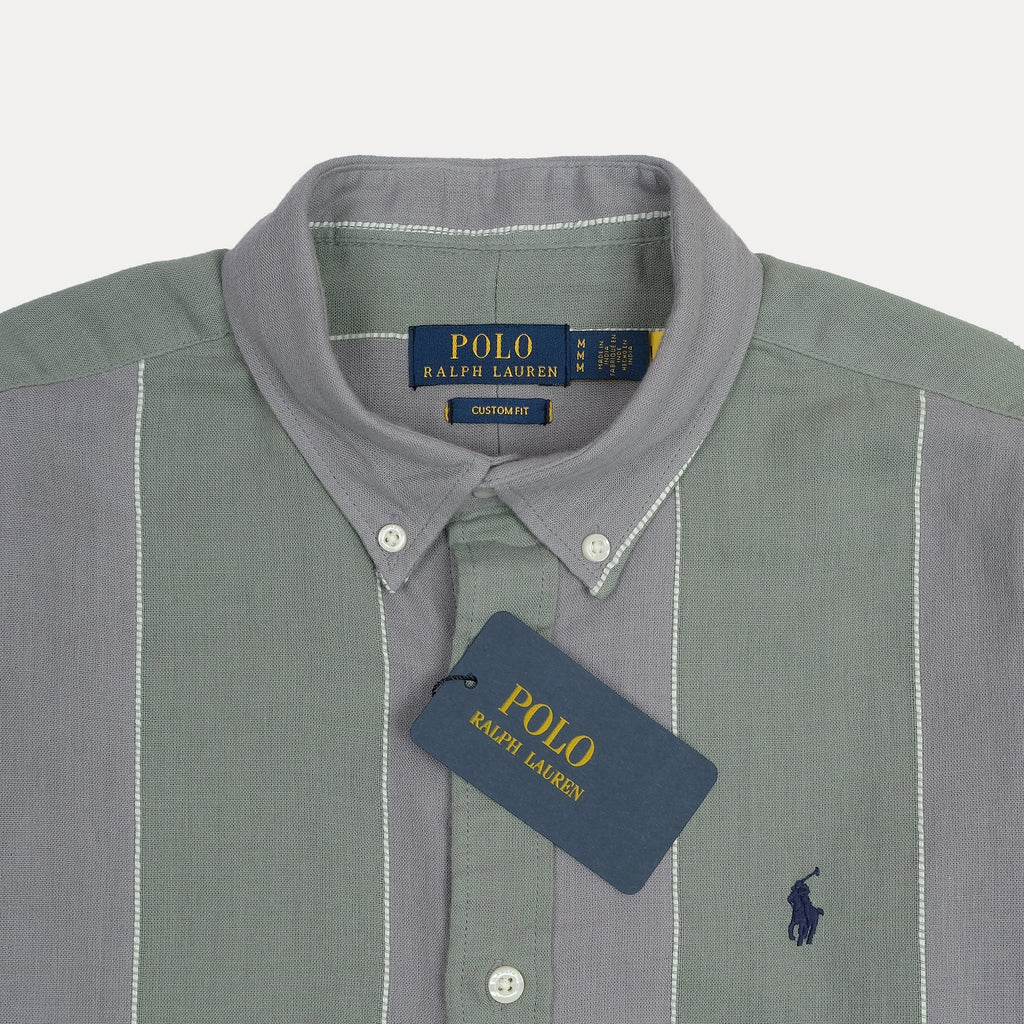 POLO RALPH LAUREN Mystic Fern Custom Fit Long Sleeve Striped Button-Up Shirt
