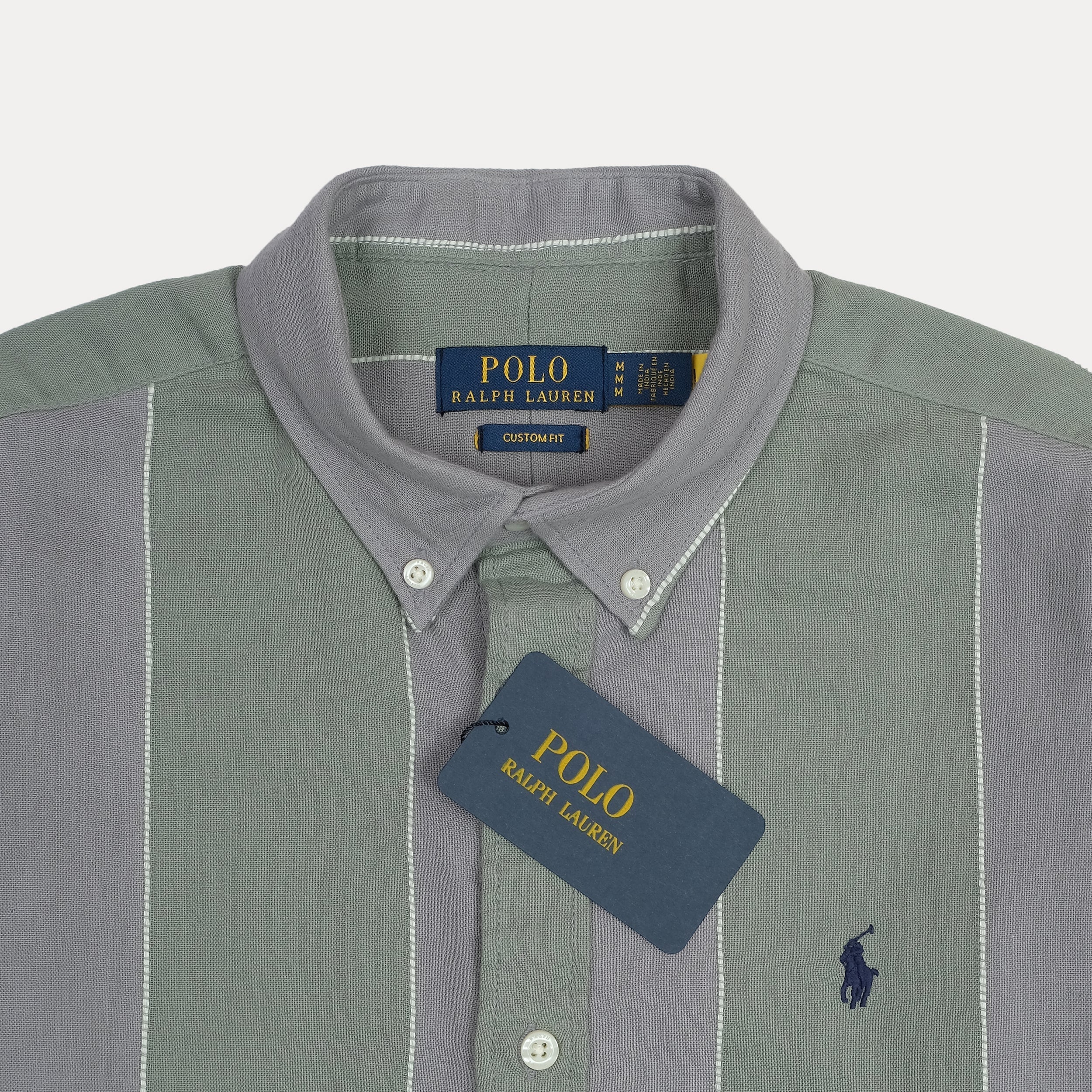 POLO RALPH LAUREN Mystic Fern Custom Fit Long Sleeve Striped Button-Up Shirt