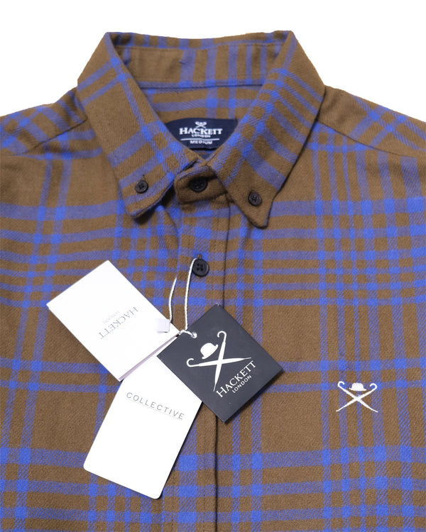 HACKETT LONDON Rustic Chestnut Slim Fit Brushed Cotton Button-Down Shirt