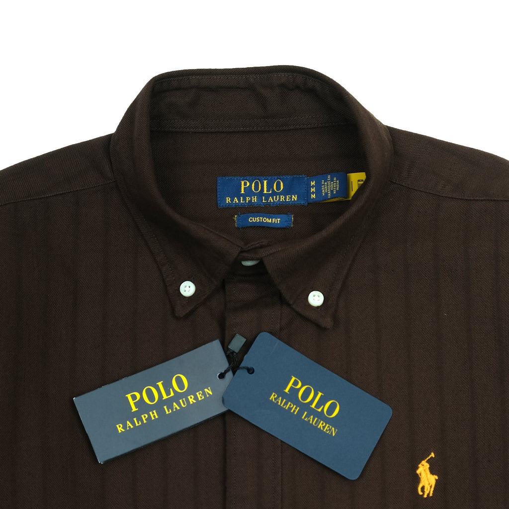 POLO RALPH LAUREN Rustic Mahogany Tailored Fit Long Sleeve Button-Down Shirt