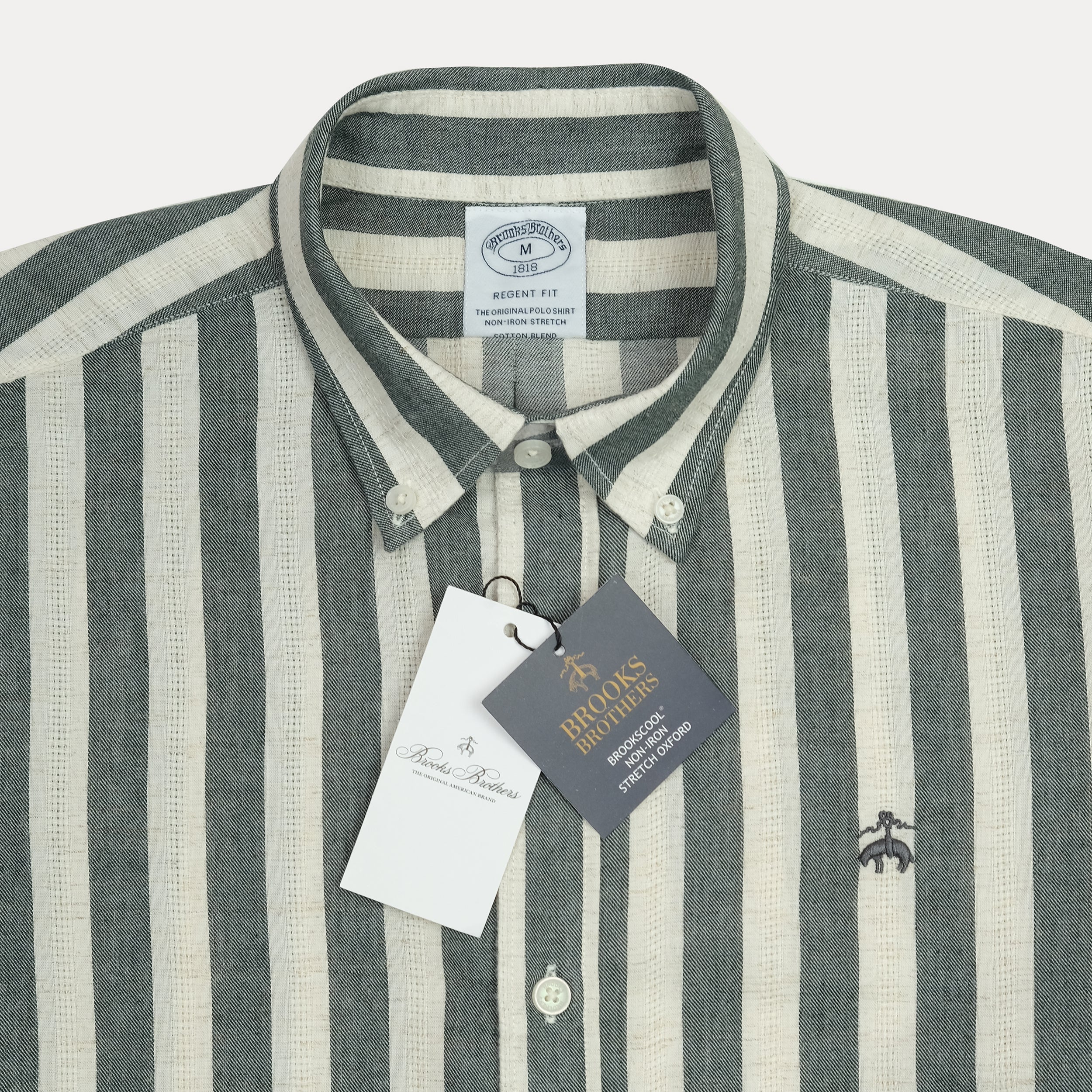BROOKS BROTHERS Whispering Fern Tailored Fit Long Sleeve Linen Shirt