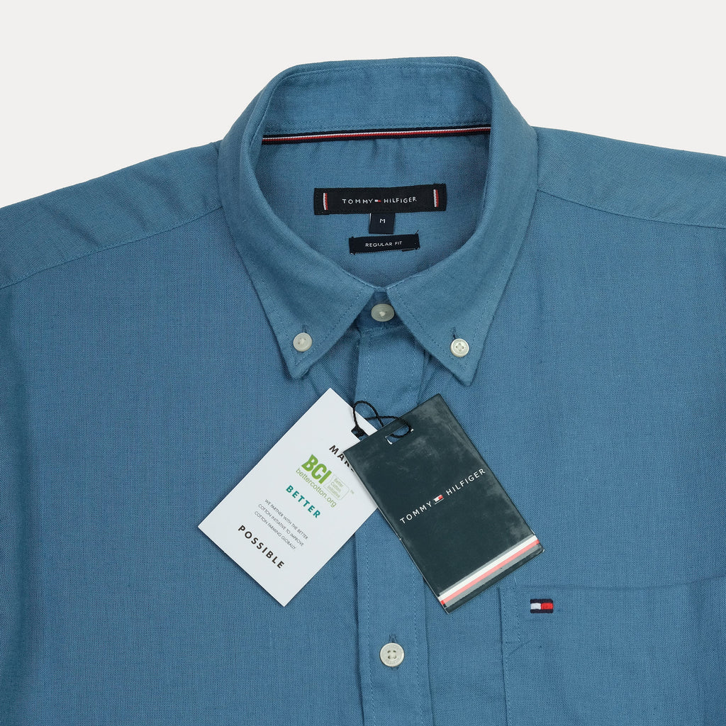 TOMMY HILFIGER Oceanic Teal Classic Fit Long Sleeve Button-Down Shirt