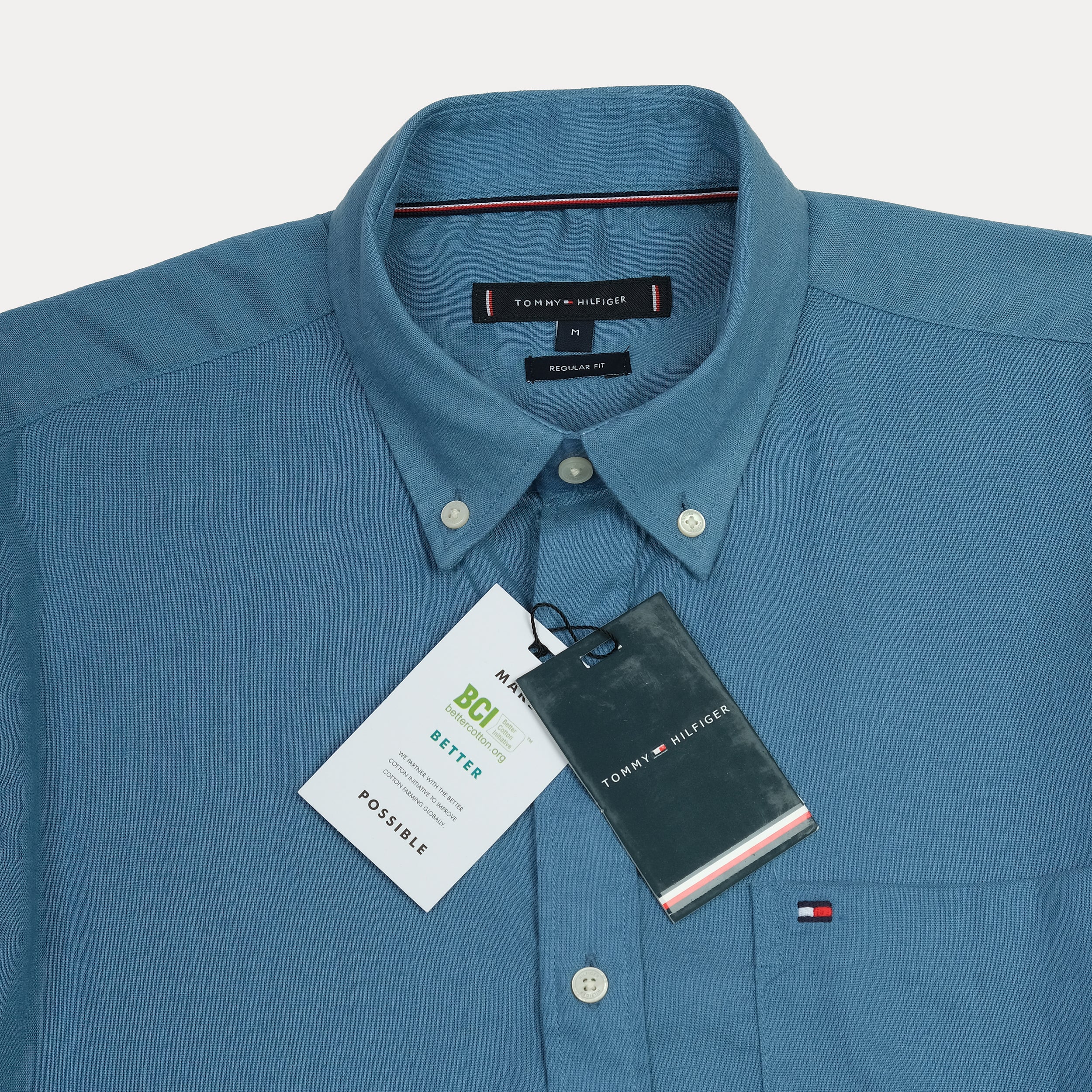 TOMMY HILFIGER Oceanic Teal Classic Fit Long Sleeve Button-Down Shirt