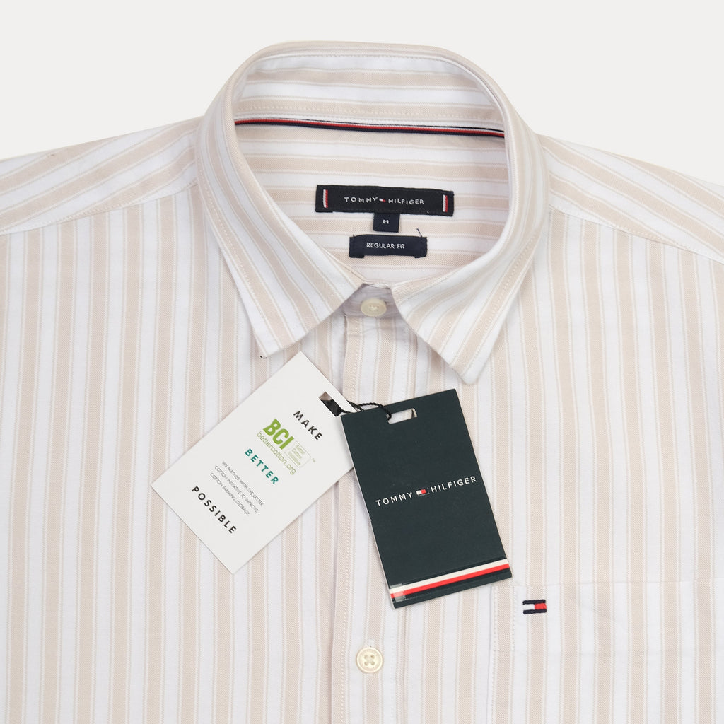 TOMMY HILFIGER Silken Pearl Tailored Fit Long Sleeve Button-Up Shirt
