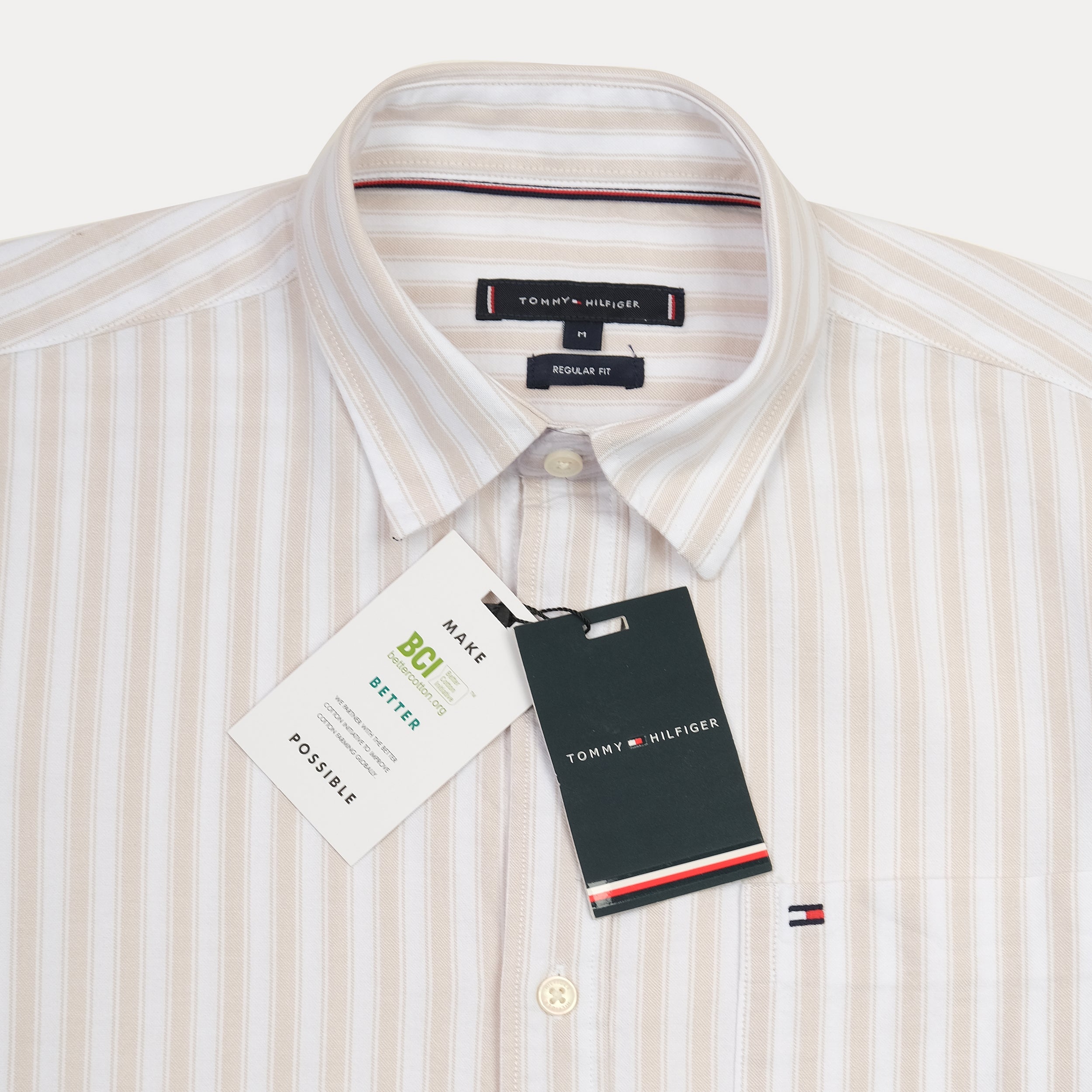TOMMY HILFIGER Silken Pearl Tailored Fit Long Sleeve Button-Up Shirt