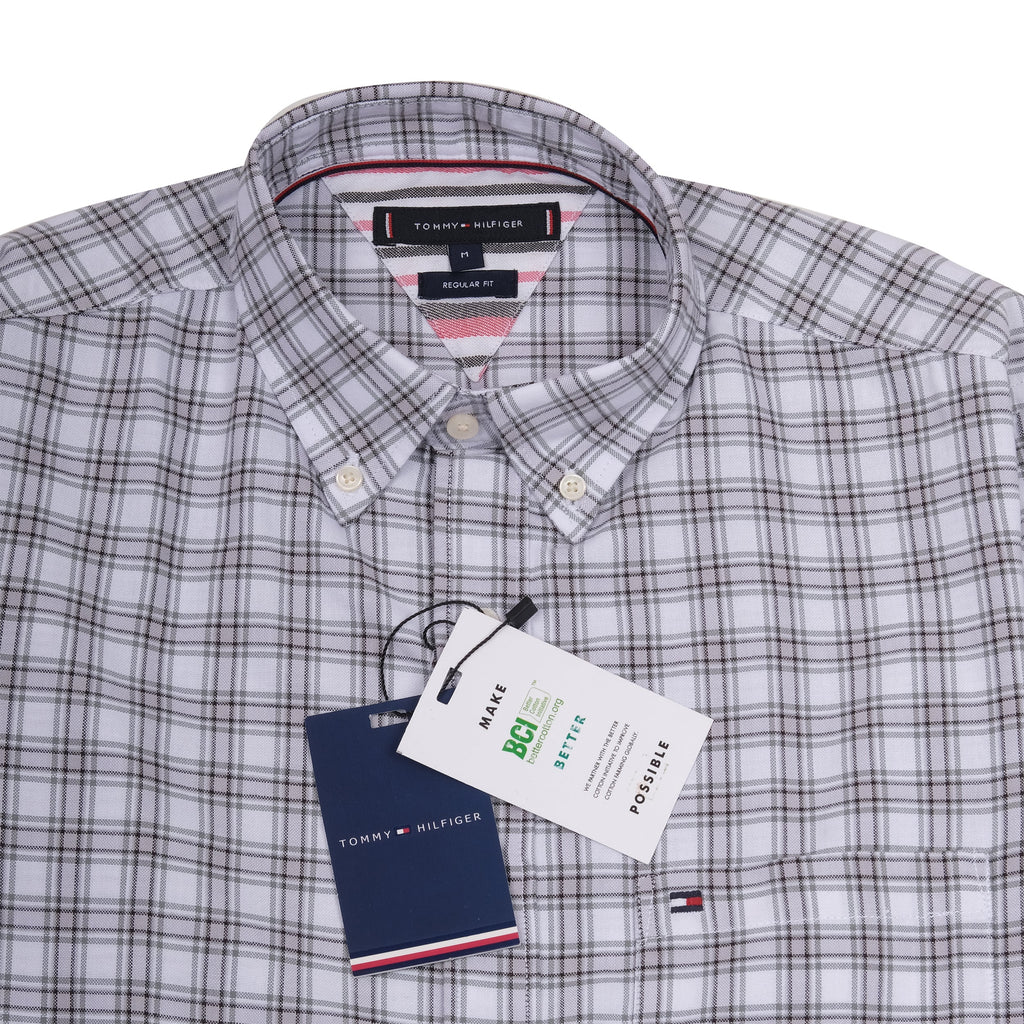 TOMMY HILFIGER Ethereal Pearl Tailored Fit Long Sleeve Checkered Button-Down Shirt