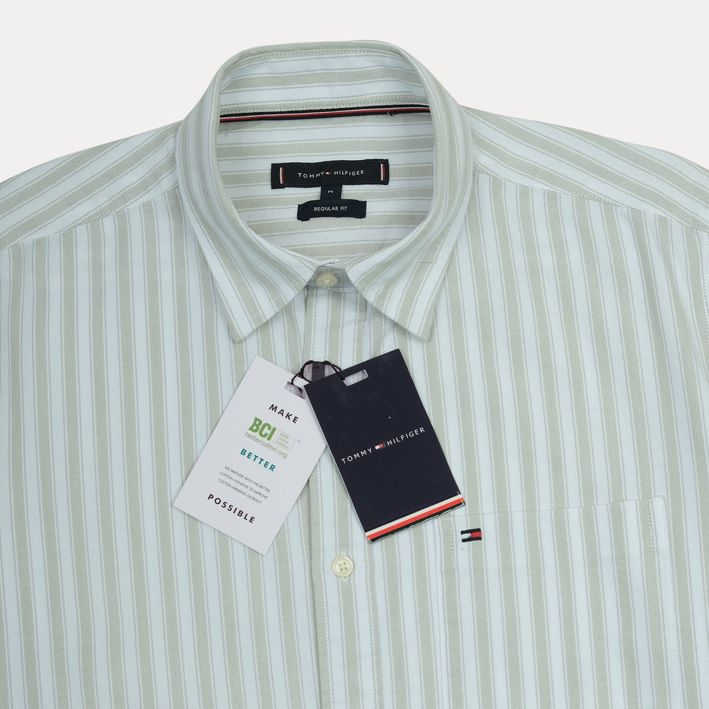 TOMMY HILFIGER Serene Aqua Tailored Fit Long Sleeve Button-Up Shirt