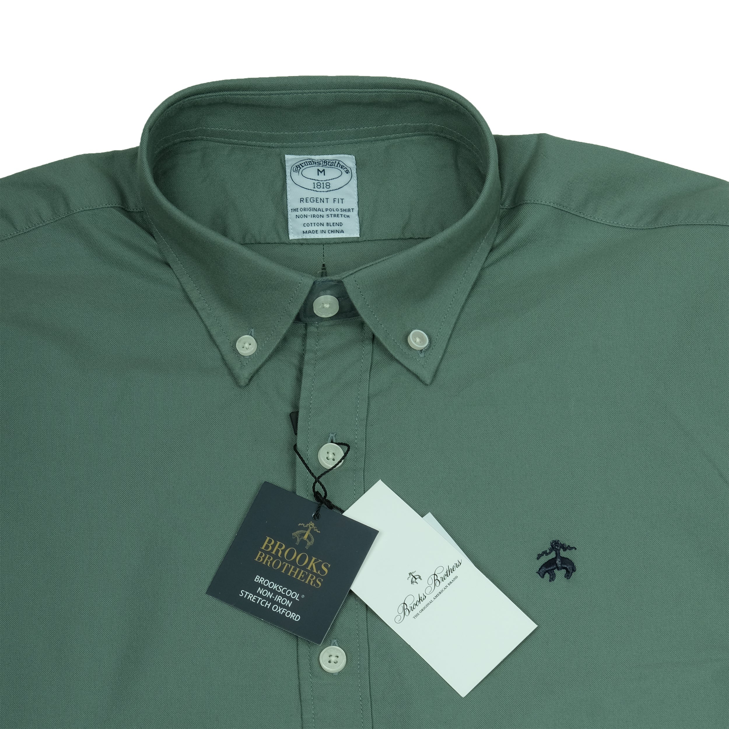 BROOKS BROTHERS Enchanted Fern Tailored Fit Long Sleeve Stretch Oxford Shirt