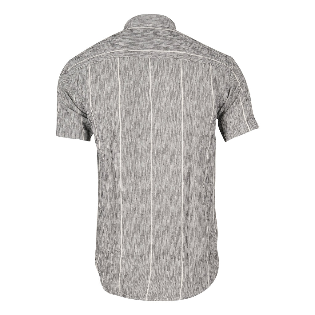 TOMMY HILFIGER Ashen Stripe Slim Fit Short Sleeve Casual Shirt
