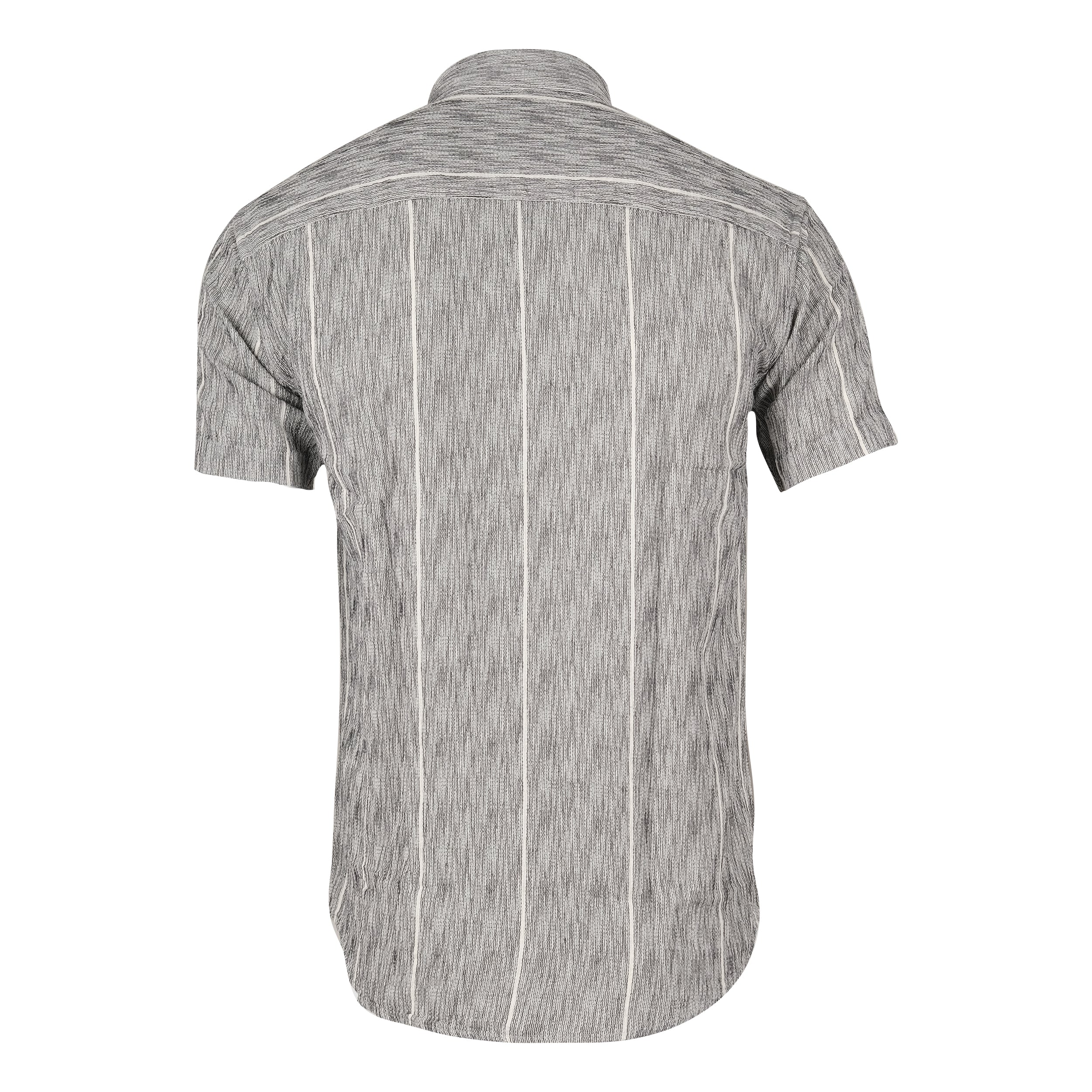 TOMMY HILFIGER Ashen Stripe Slim Fit Short Sleeve Casual Shirt