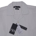 ZARA Glimmering Quartz Classic Fit Short Sleeve Linen Shirt