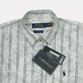 POLO Ethereal Silver Custom Fit Long Sleeve Button-Up Shirt