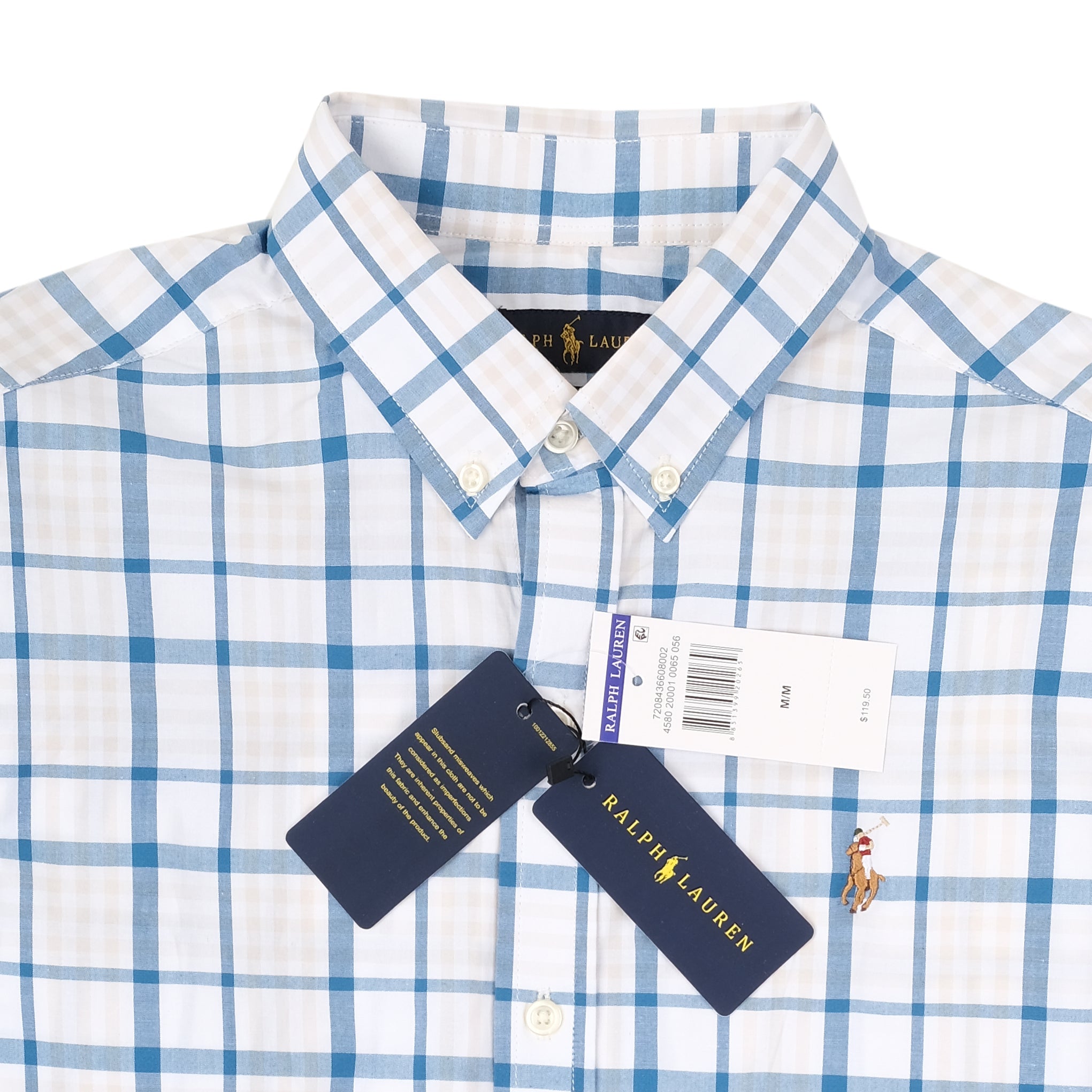 RALPH LAUREN Serene Azure Windowpane Check Classic Fit Oxford Shirt