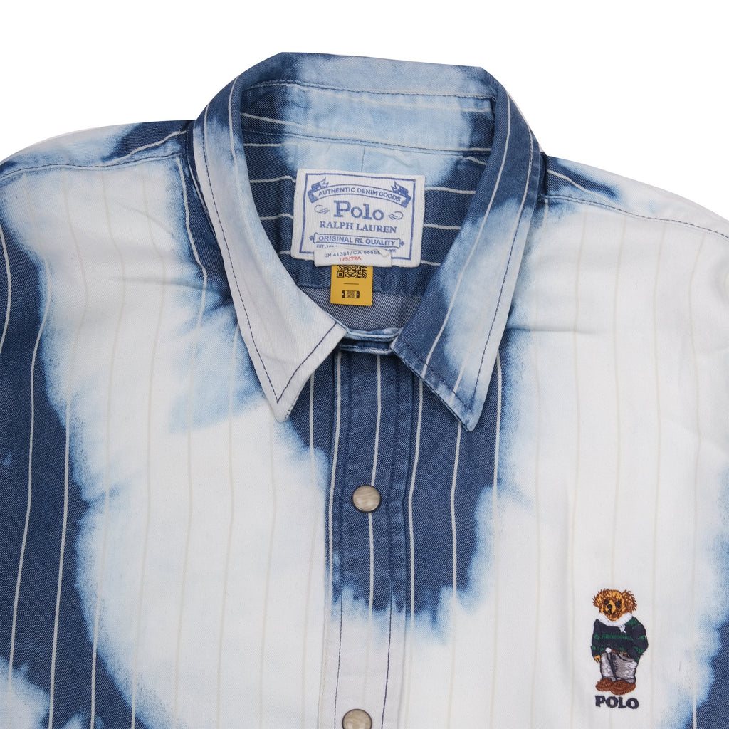 POLO RALPH LAUREN Celestial Aqua Striped Classic Fit Long Sleeve Shirt