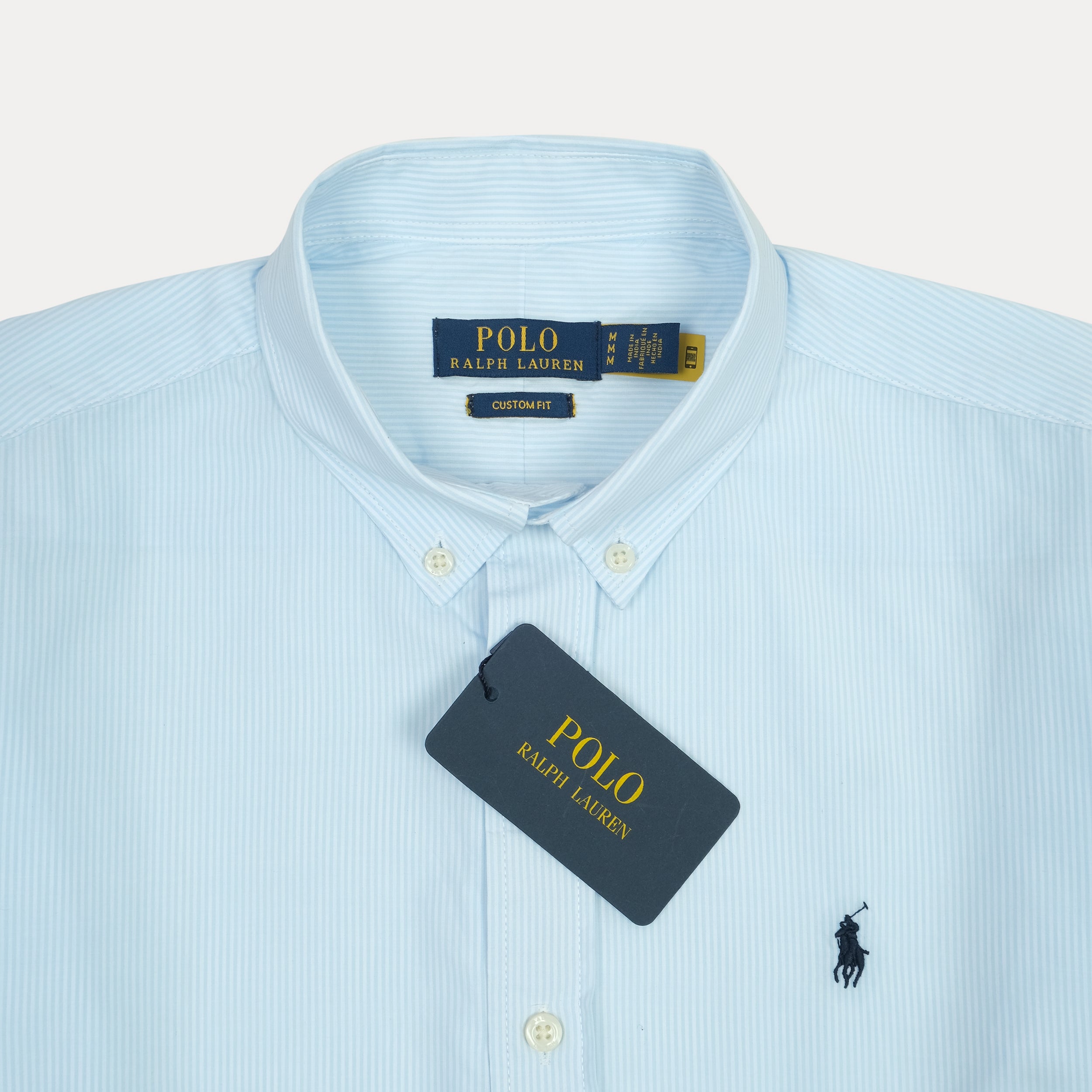 POLO RALPH LAUREN Serene Azure Tailored Fit Long Sleeve Striped Dress Shirt