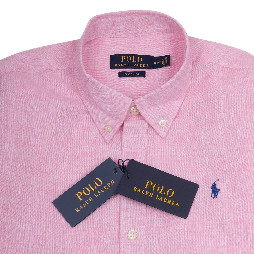 POLO RALPH LAUREN Serene Blush Tailored Fit Linen-Blend Button-Up Shirt