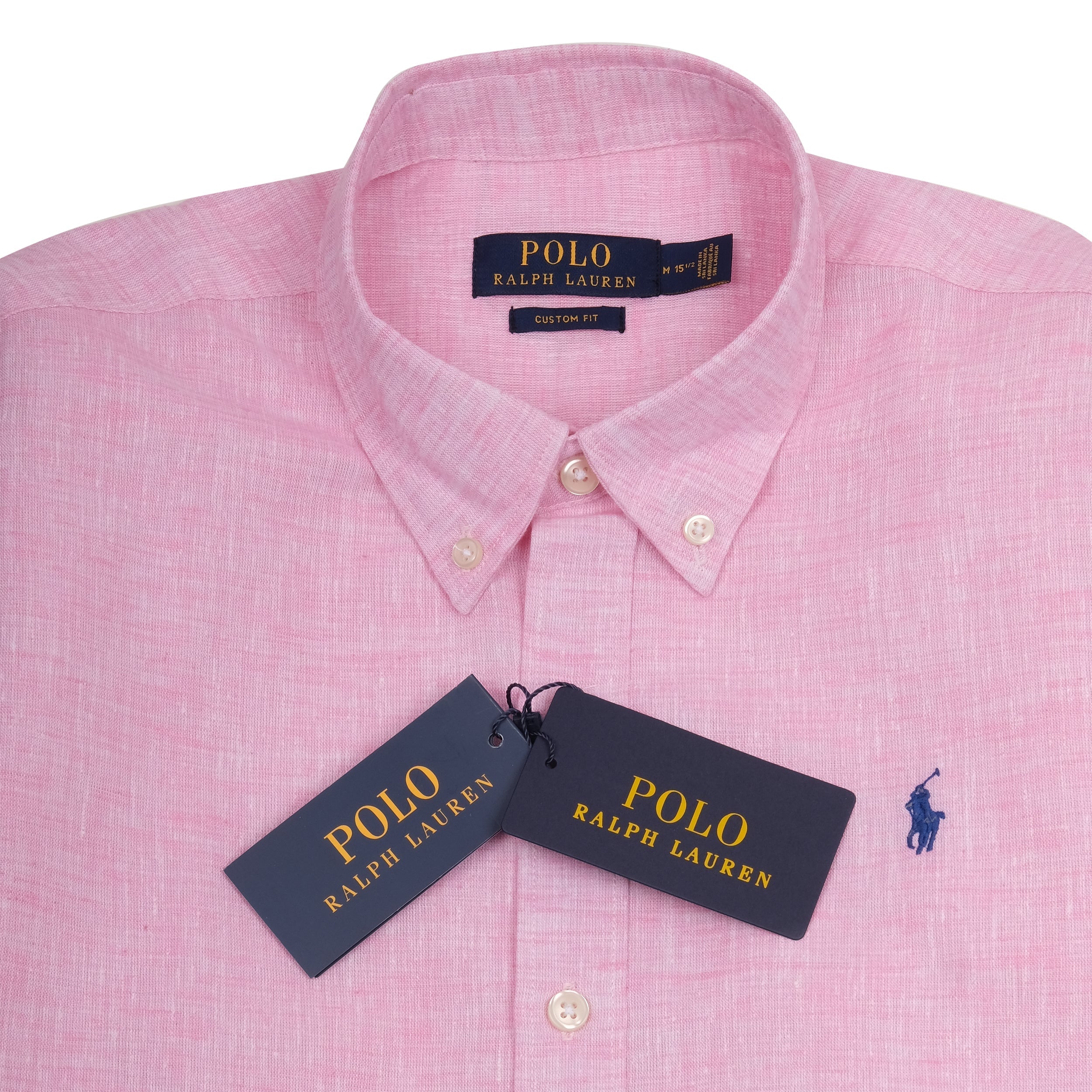 POLO RALPH LAUREN Serene Blush Tailored Fit Linen-Blend Button-Up Shirt
