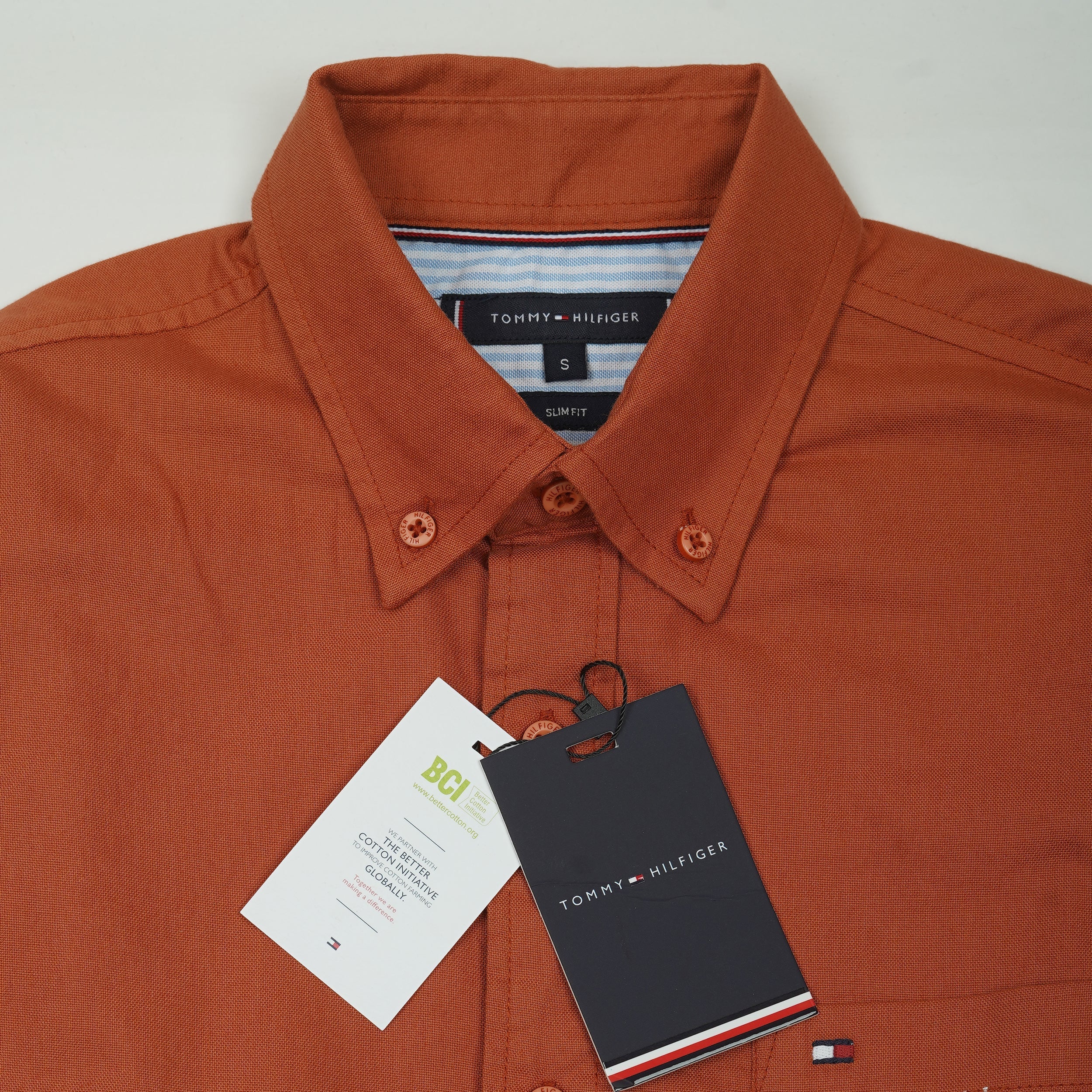 TOMMY HILFIGER Radiant Terracotta Luxe Tailored Fit Long Sleeve Button-Up Shirt