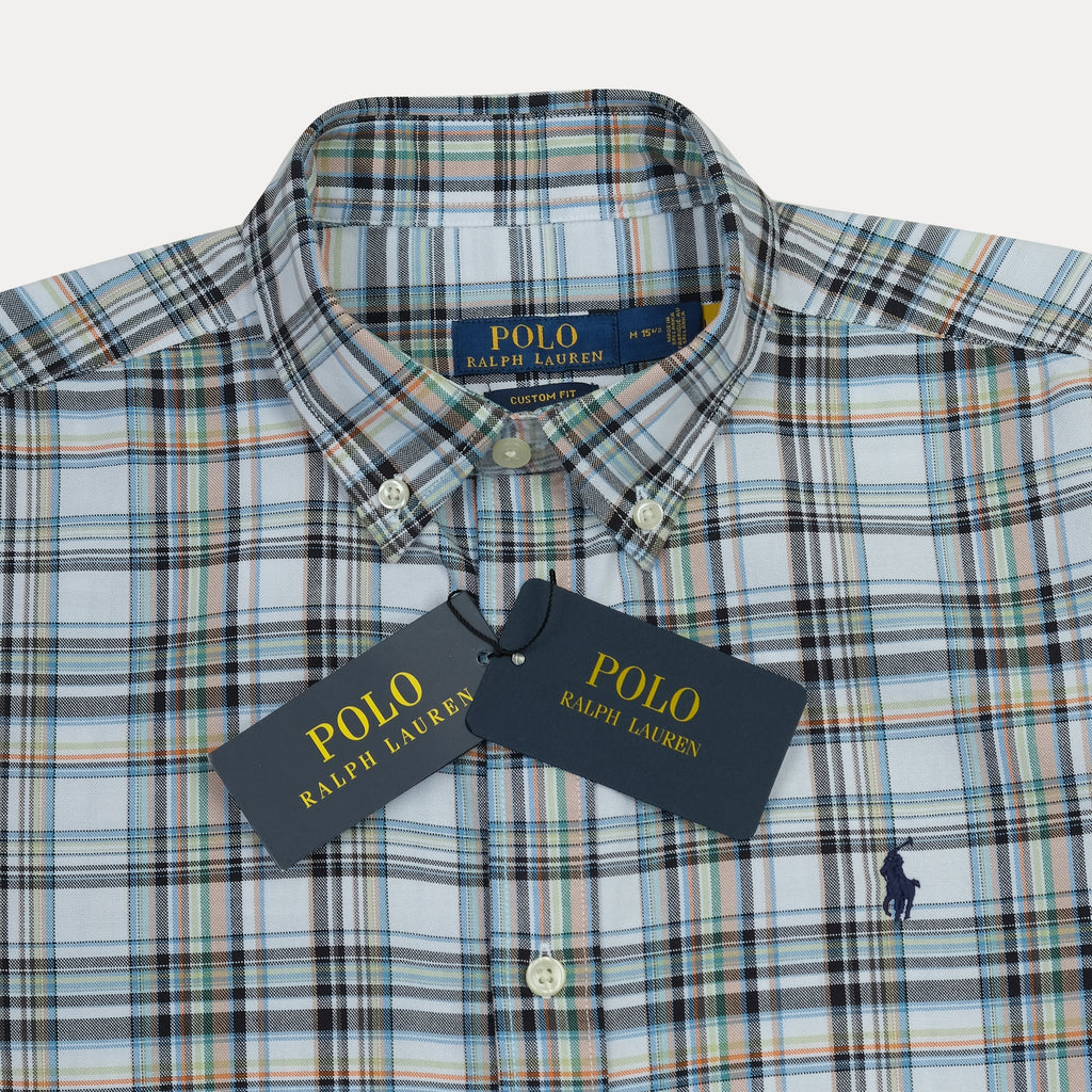 POLO RALPH LAUREN Tranquil Teal Tailored Fit Long Sleeve Plaid Shirt