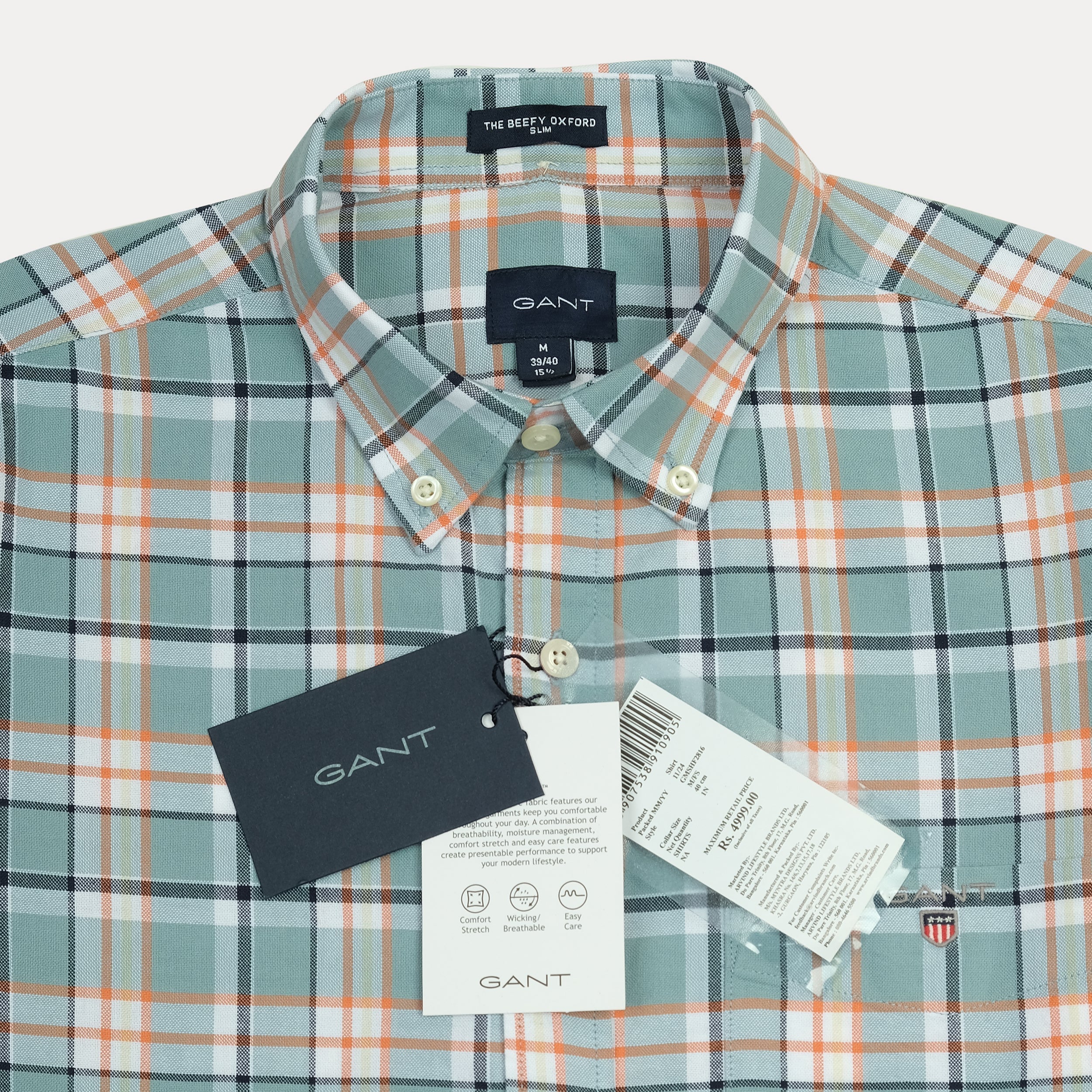 GANT Enchanted Seafoam Classic Fit Long Sleeve Oxford Shirt