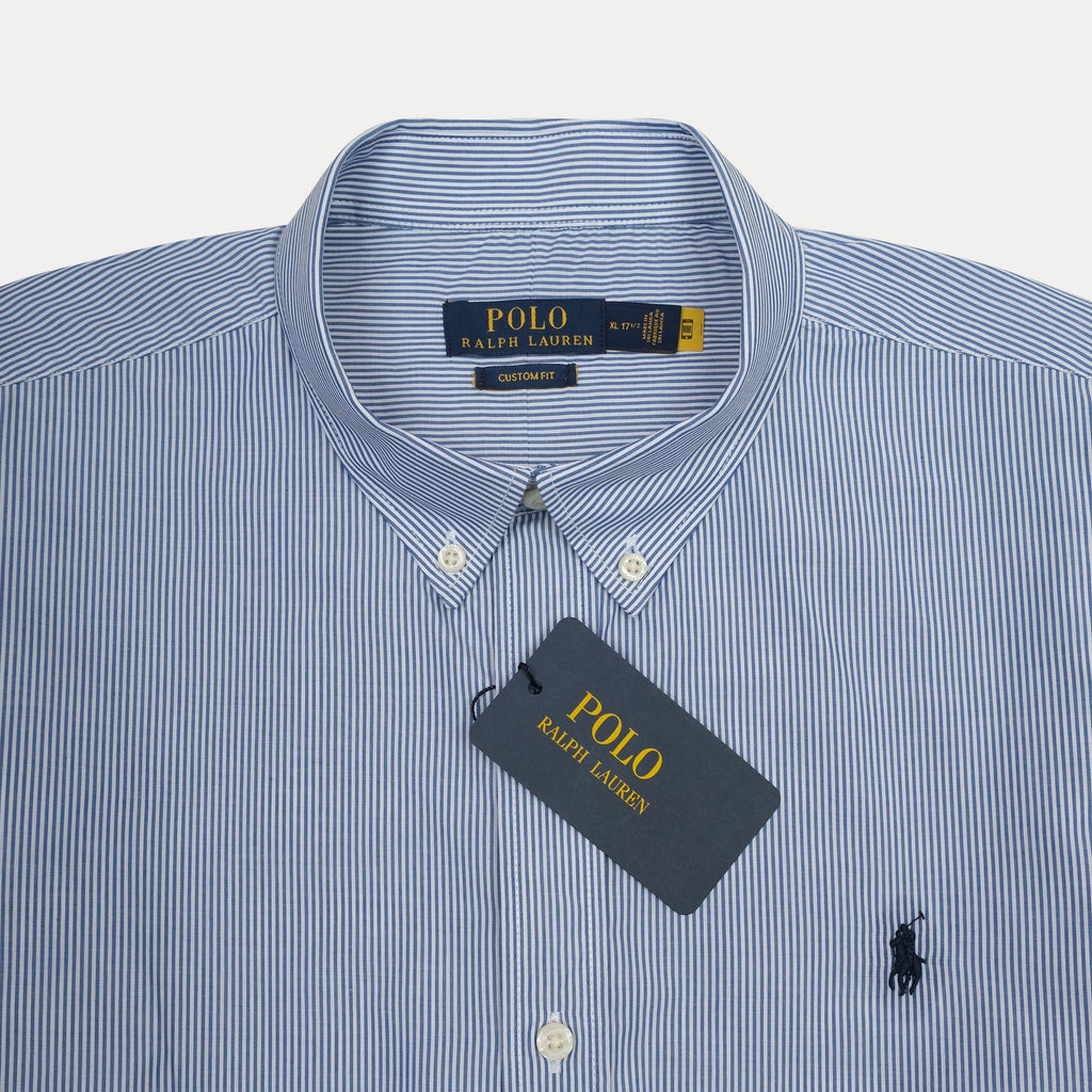 POLO RALPH LAUREN Ethereal Aqua Tailored Fit Long Sleeve Striped Button-Down Shirt