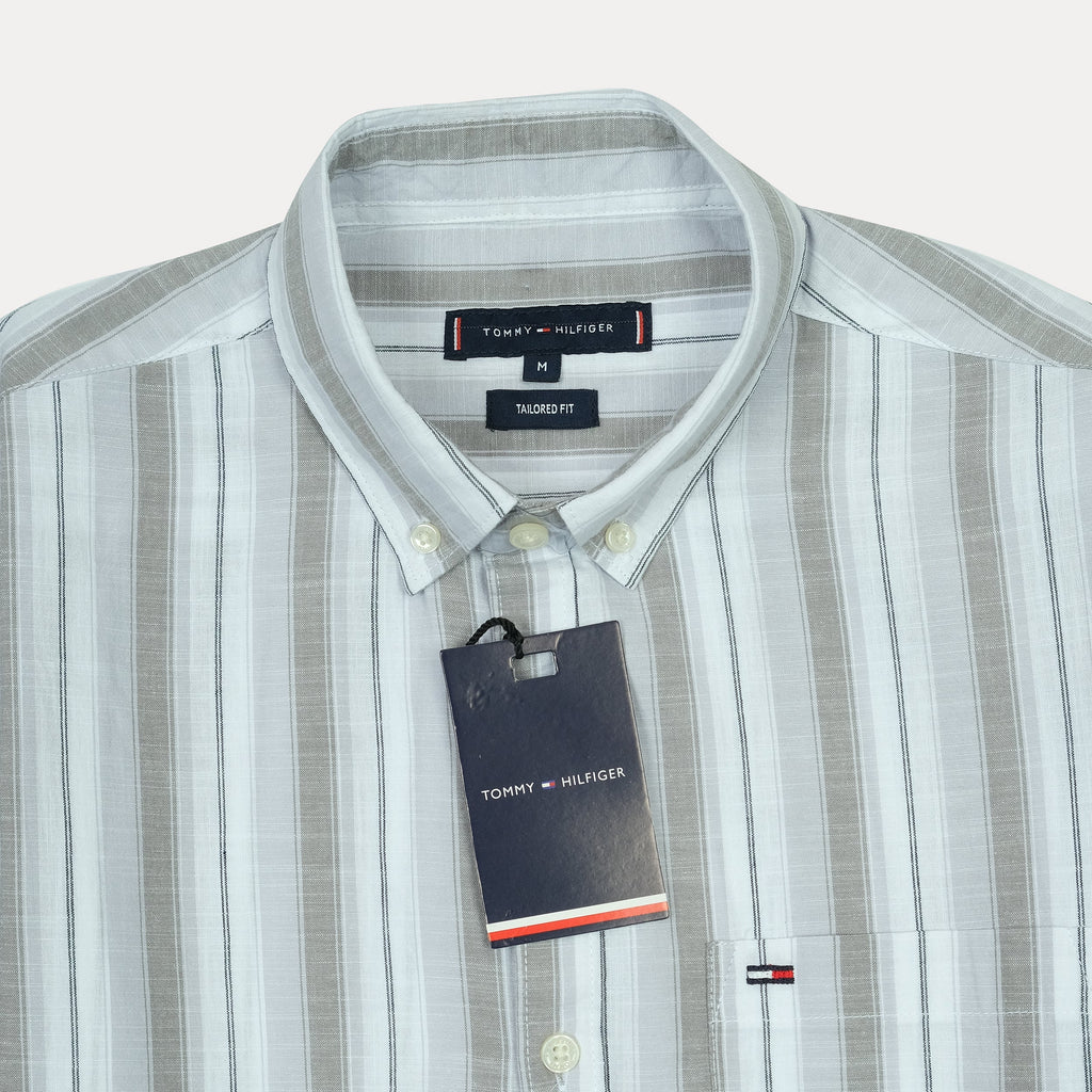 TOMMY HILFIGER Ethereal Pearl Tailored Fit Long Sleeve Button-Down Shirt