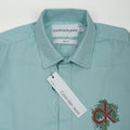 CALVIN KLEIN JEANS Tranquil Teal Tailored Fit Long Sleeve Graphic Shirt