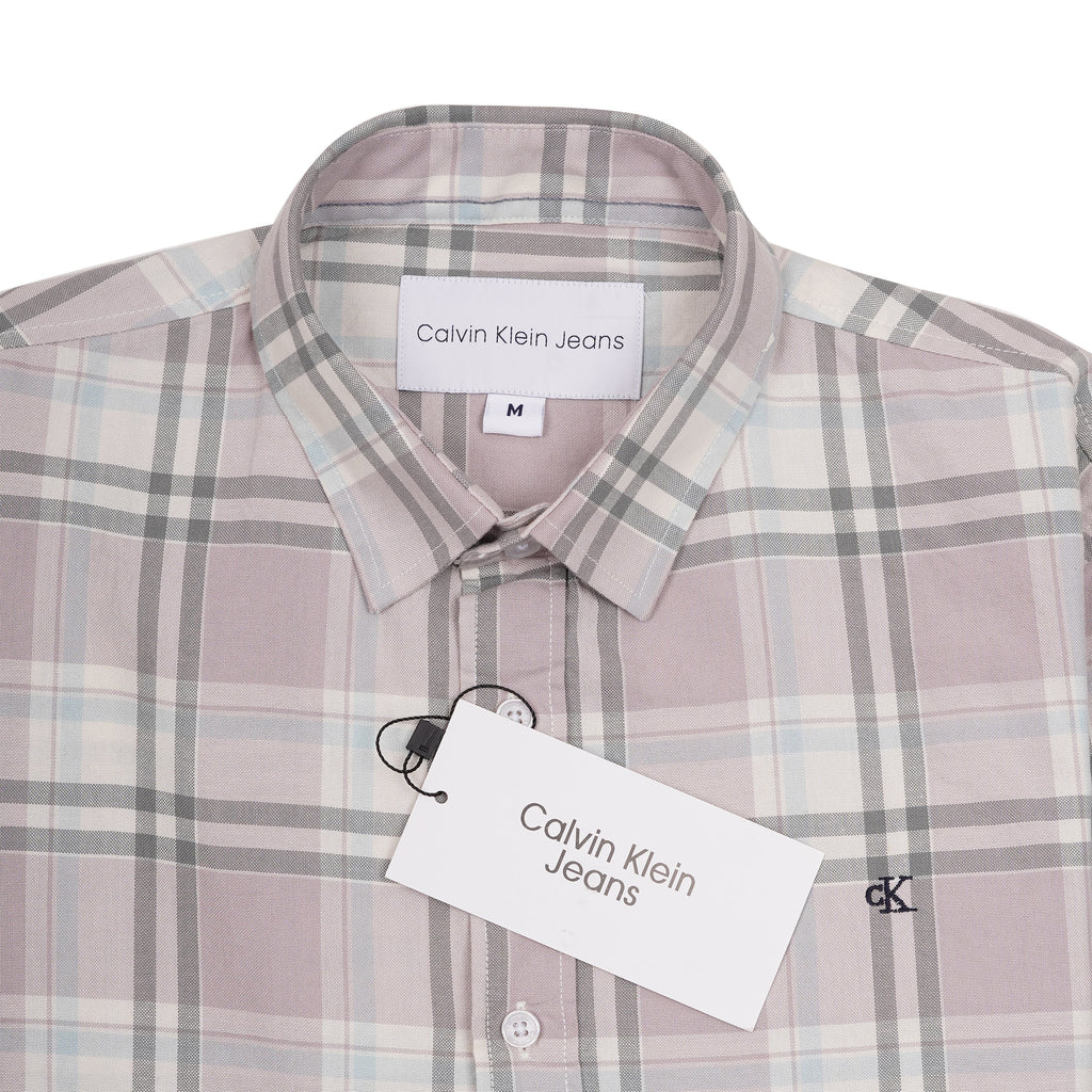 CALVIN KLEIN JEANS Blush Haze Tailored Fit Long Sleeve Plaid Shirt