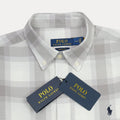 POLO RALPH LAUREN Silver Mist Custom Fit Long Sleeve Plaid Button-Up Shirt