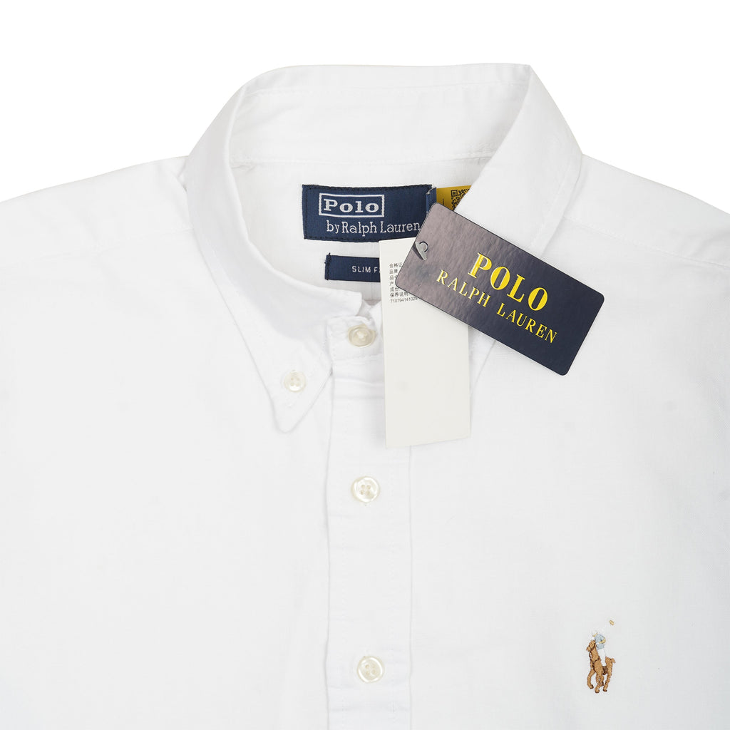 POLO RALPH LAUREN Whispering Ivory Tailored Fit Short Sleeve Button-Down Shirt