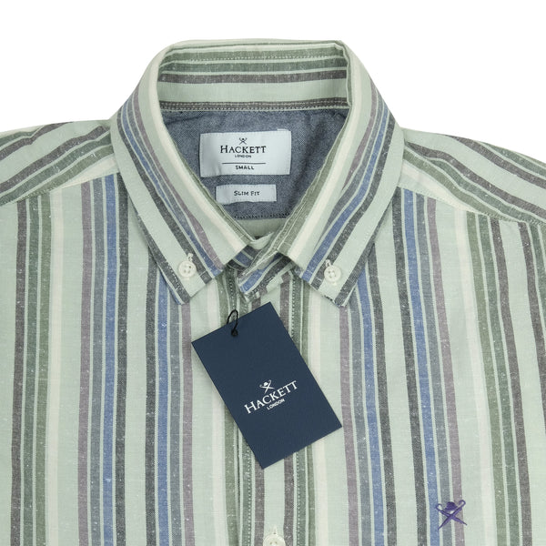 HACKETT LONDON Enchanted Forest Stripe Slim Fit Long Sleeve Button-Up Shirt