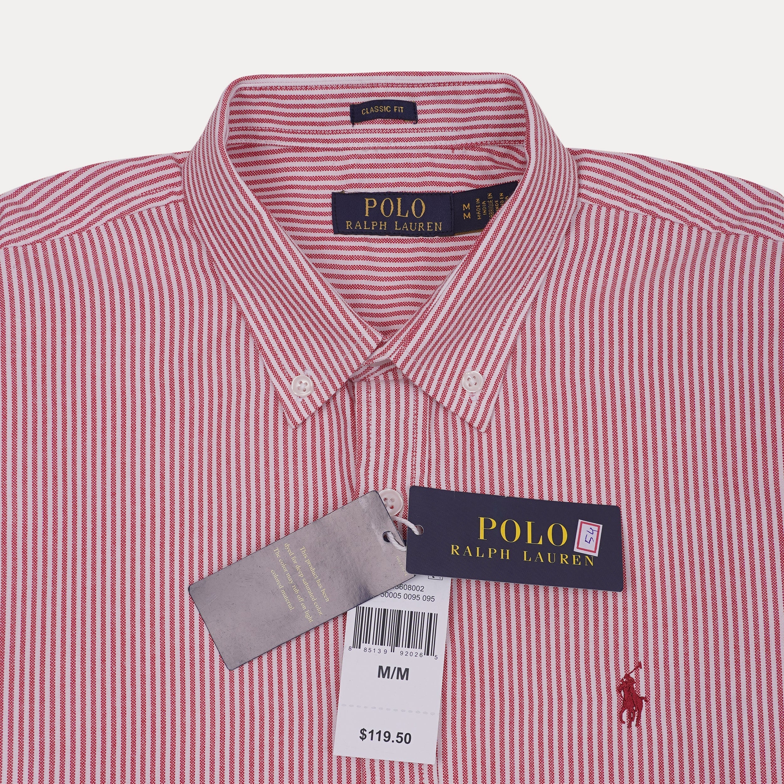 POLO RALPH LAUREN Radiant Crimson Classic Fit Long Sleeve Striped Button-Down Shirt